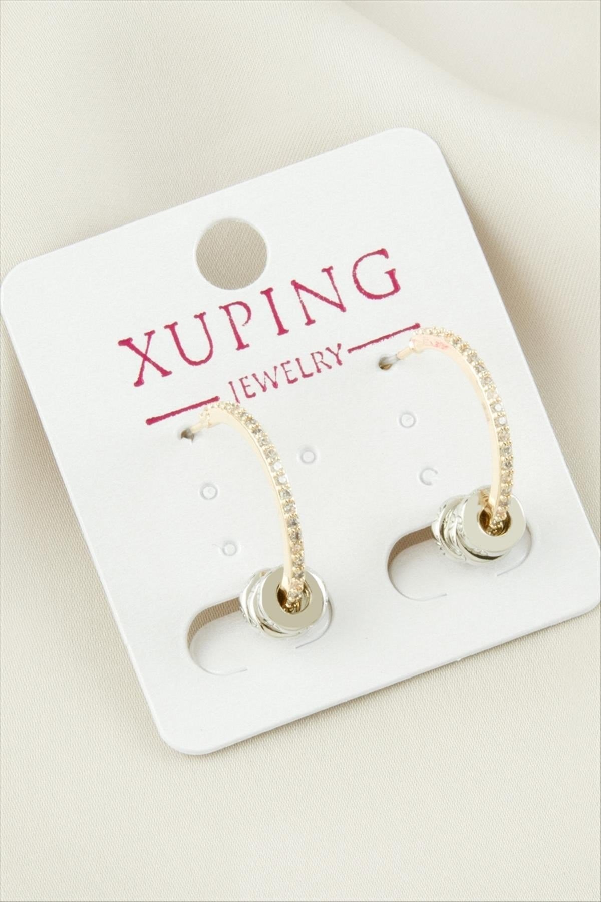 Xuping Halka Zirkon Taşlı Lüks Çelik Küpe