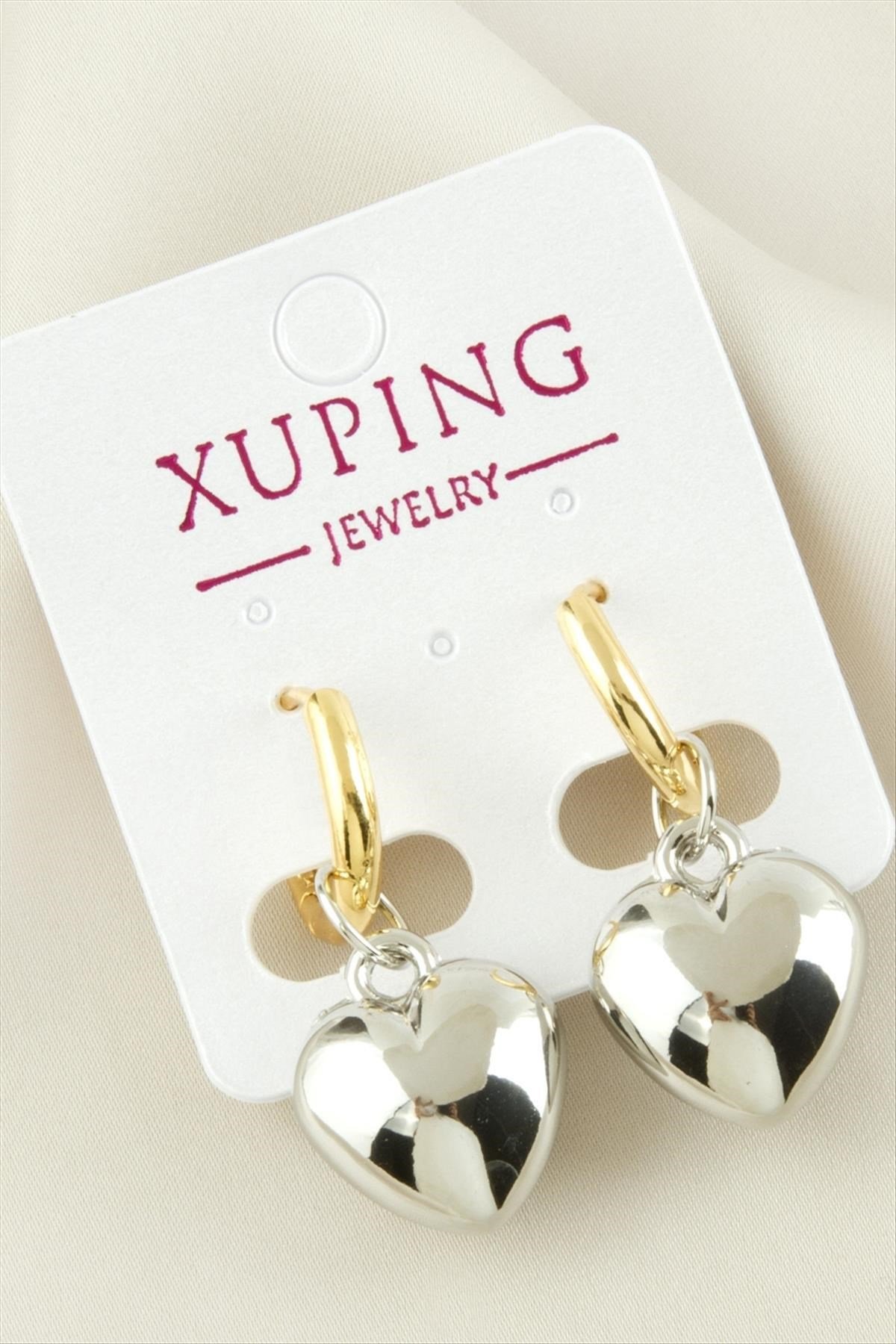 Xuping Kalp Lüks Çelik Küpe