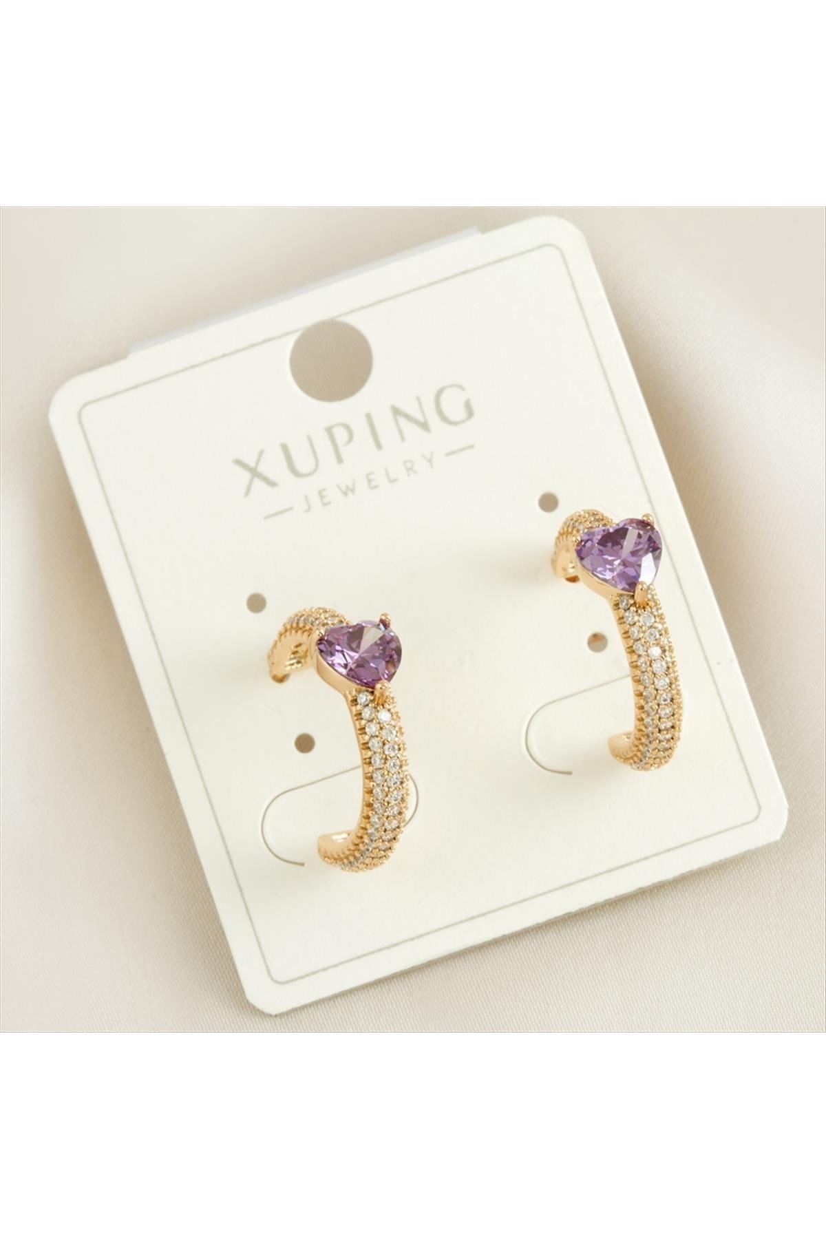 Xuping Kalp Zirkon Taşlı Lüks Küpe