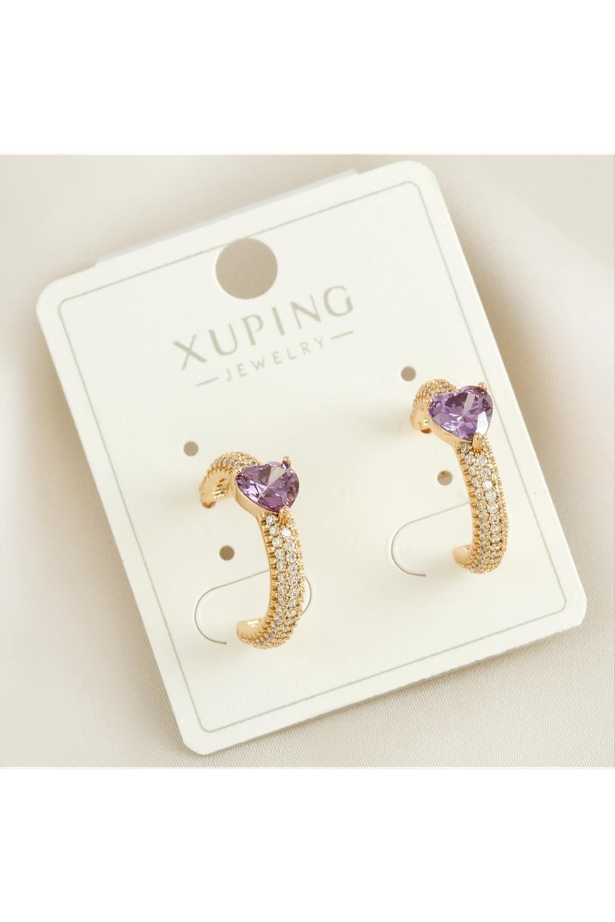 Xuping Kalp Zirkon Taşlı Lüks Küpe