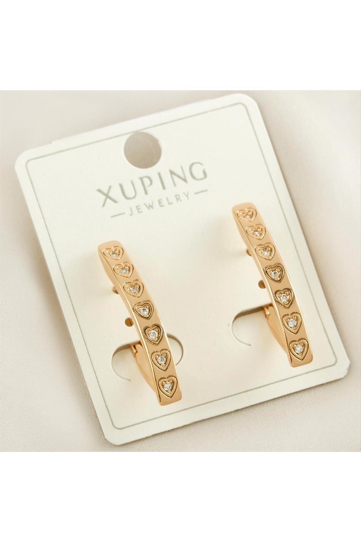 Xuping Kalp Zirkon Taşlı Lüks Küpe