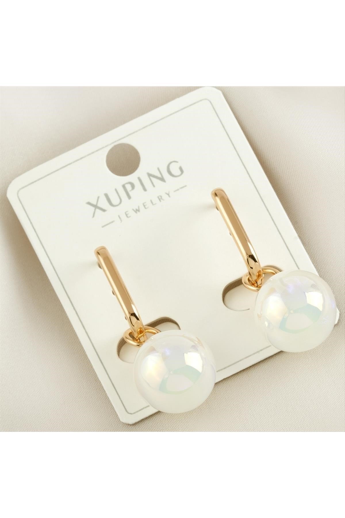 Xuping Oval İnci Lüks Çelik Küpe