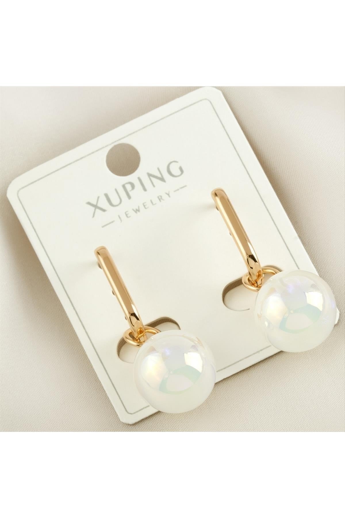 Xuping Oval İnci Lüks Çelik Küpe