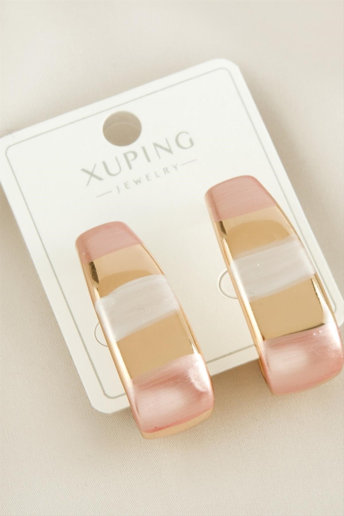 Xuping Oval Lüks Çelik Küpe