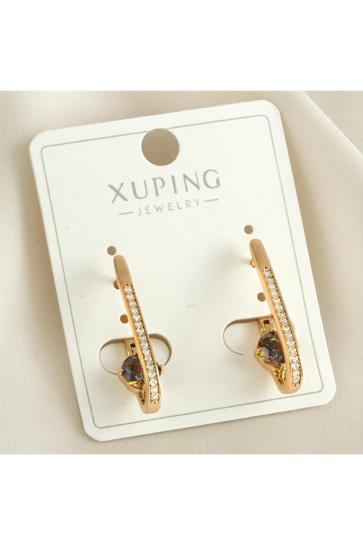Xuping Oval Zirkon Taşlı Lüks Küpe