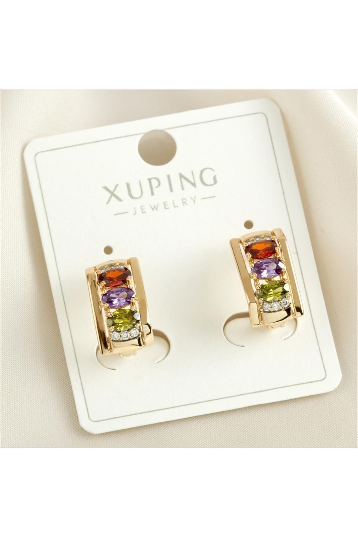 Xuping Oval Zirkon Taşlı Lüks Küpe
