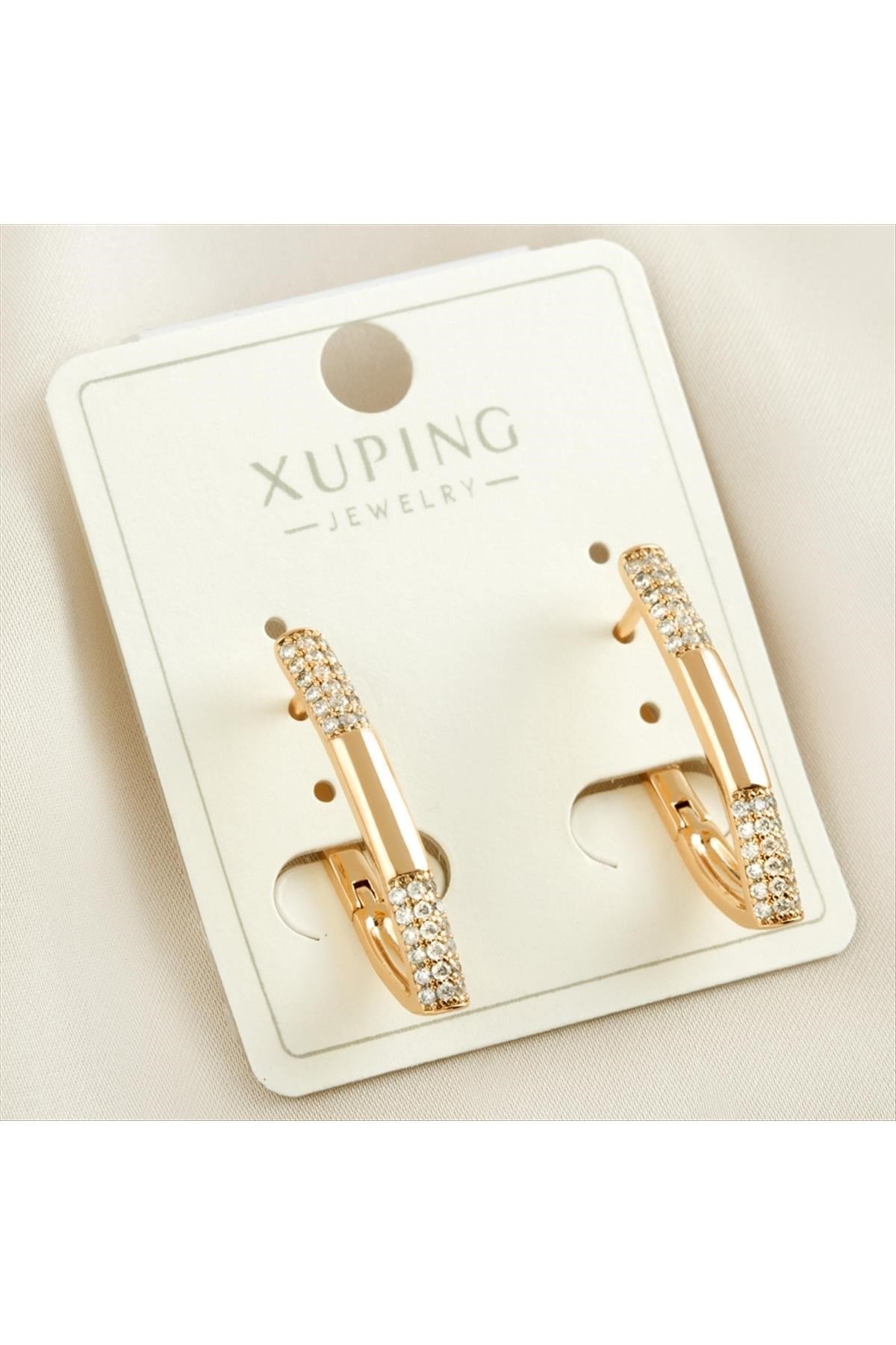 Xuping Oval Zirkon Taşlı Lüks Küpe