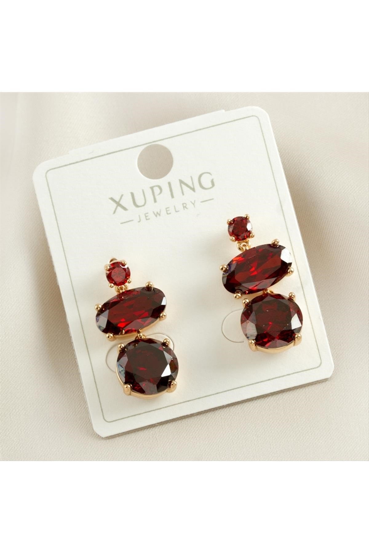 Xuping Oval Zirkon Taşlı Lüks Küpe