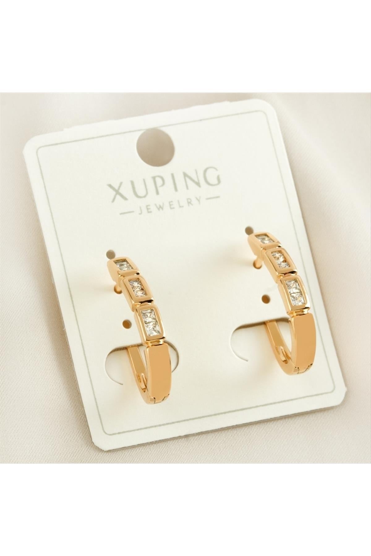 Xuping Oval Zirkon Taşlı Lüks Küpe