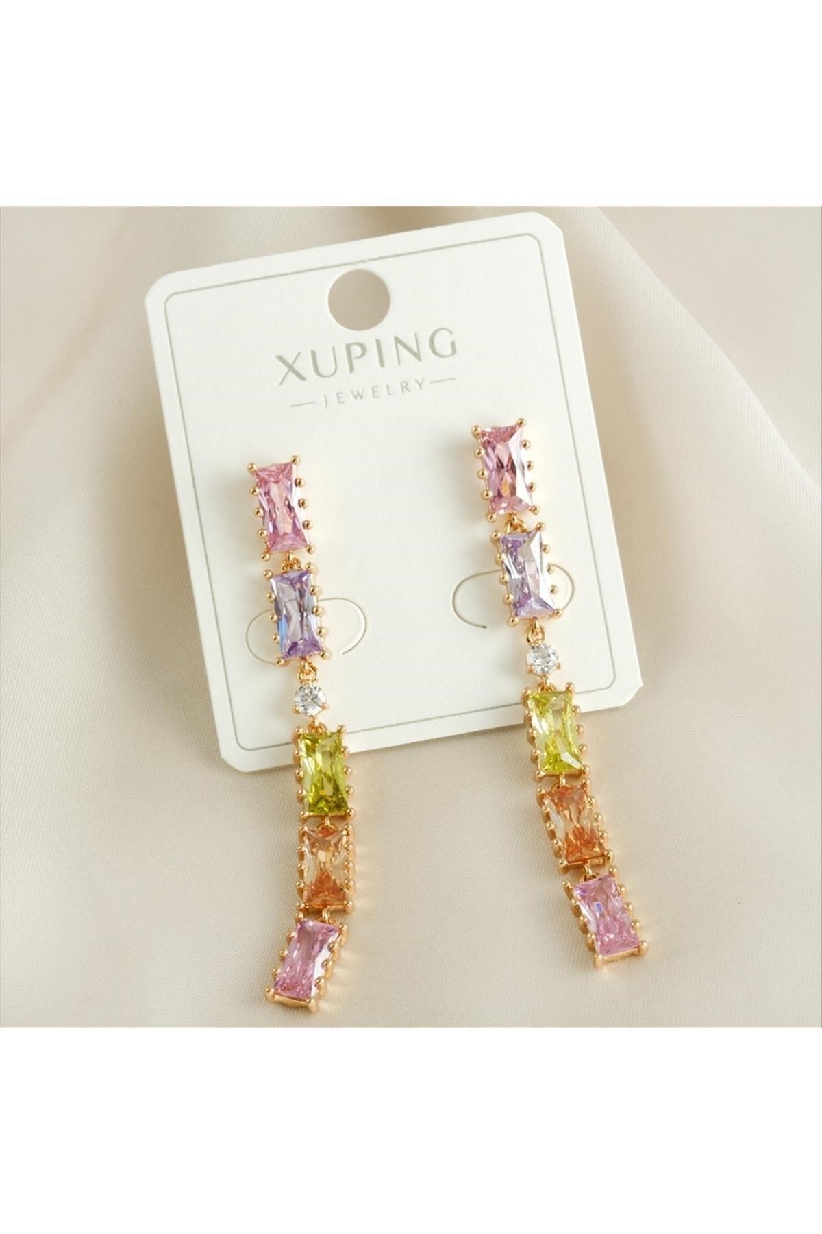 Xuping Sallantılı Zirkon Taşlı Lüks Küpe