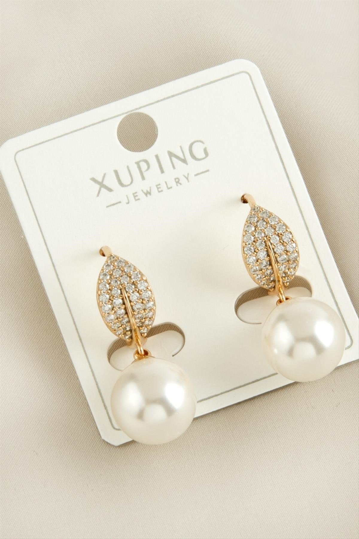 Xuping Yaprak İnci Lüks Çelik Küpe