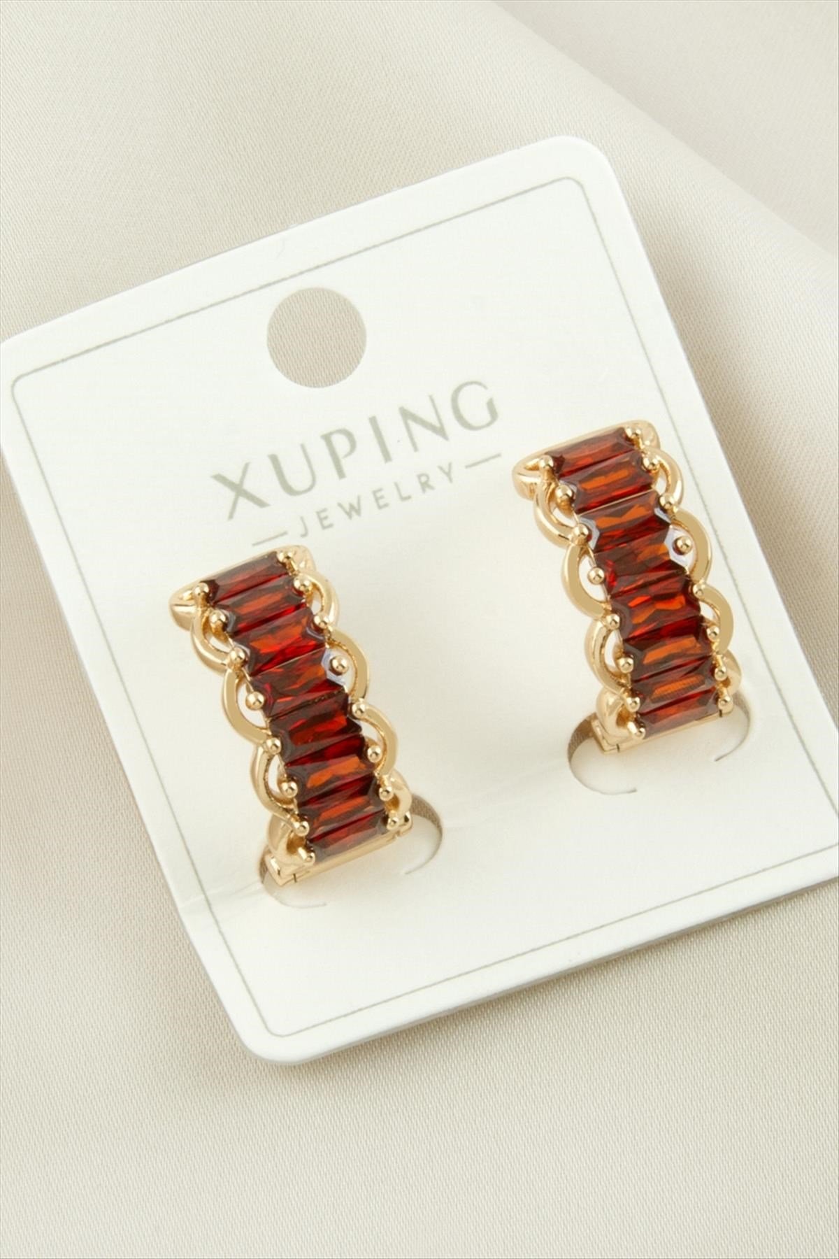 Xuping Zirkon Taşlı Lüks Çelik Küpe