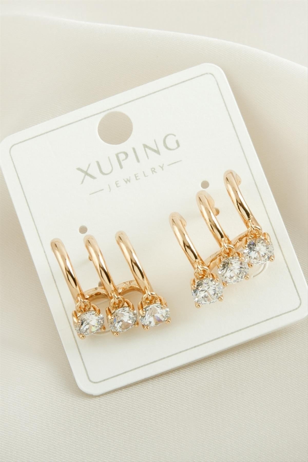 Xuping Zirkon Taşlı Lüks Çelik Küpe