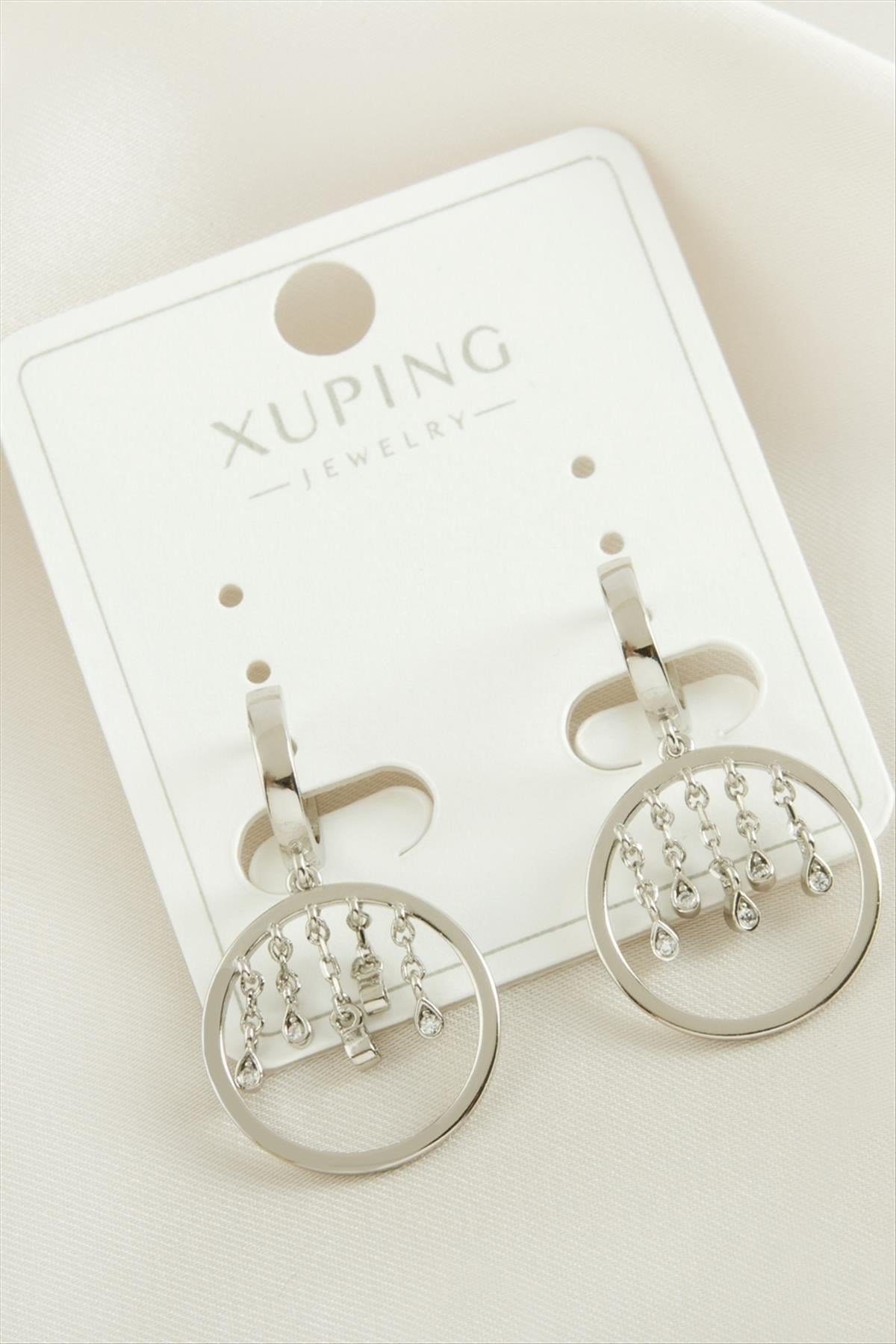 Xuping Zirkon Taşlı Lüks Çelik Küpe