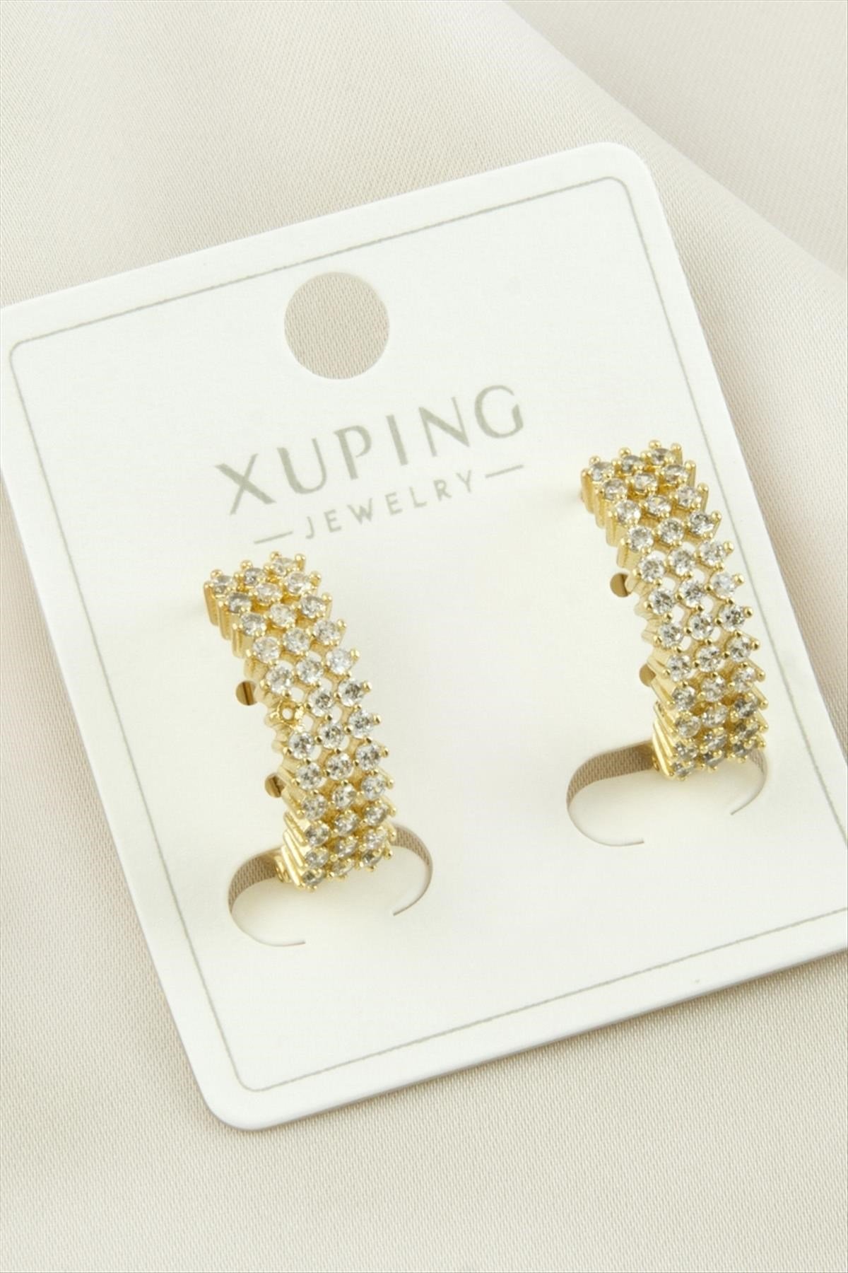 Xuping Zirkon Taşlı Lüks Çelik Küpe