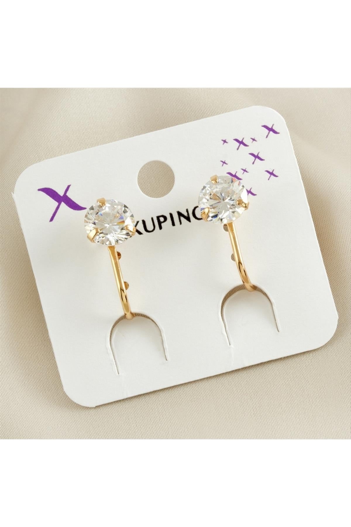 Xuping Zirkon Tek Taşlı Lüks Küpe