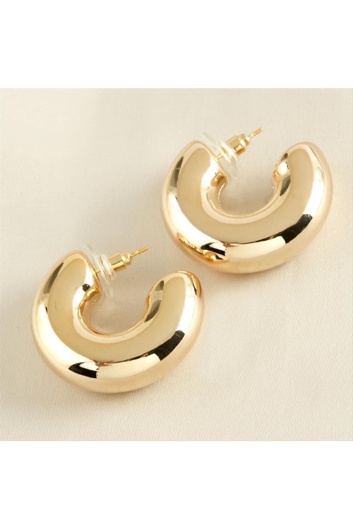 Yarım Halka Lüks Çelik Küpe
