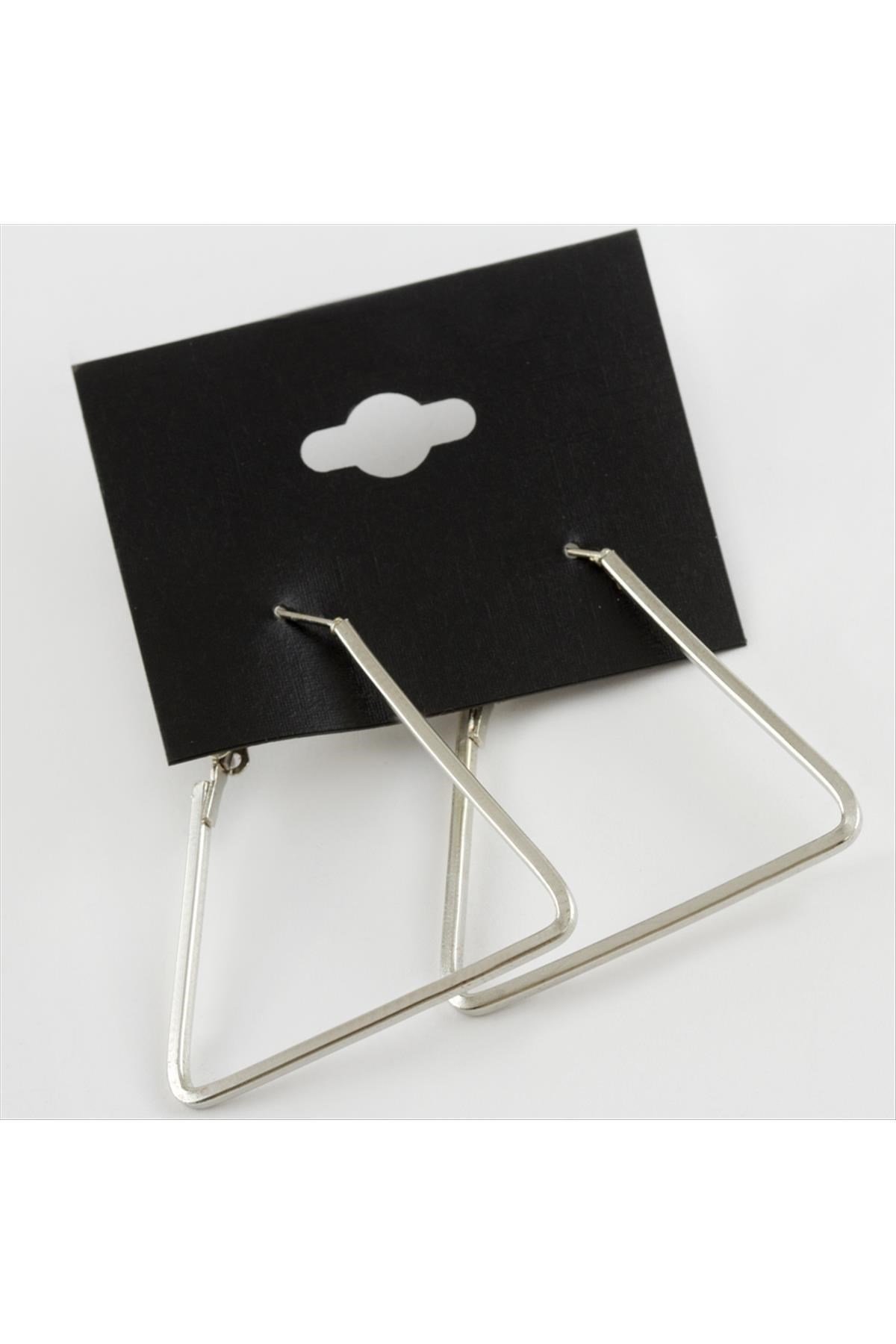 Yeni Sezon Üçgen Metal Halka Küpe 4 cm