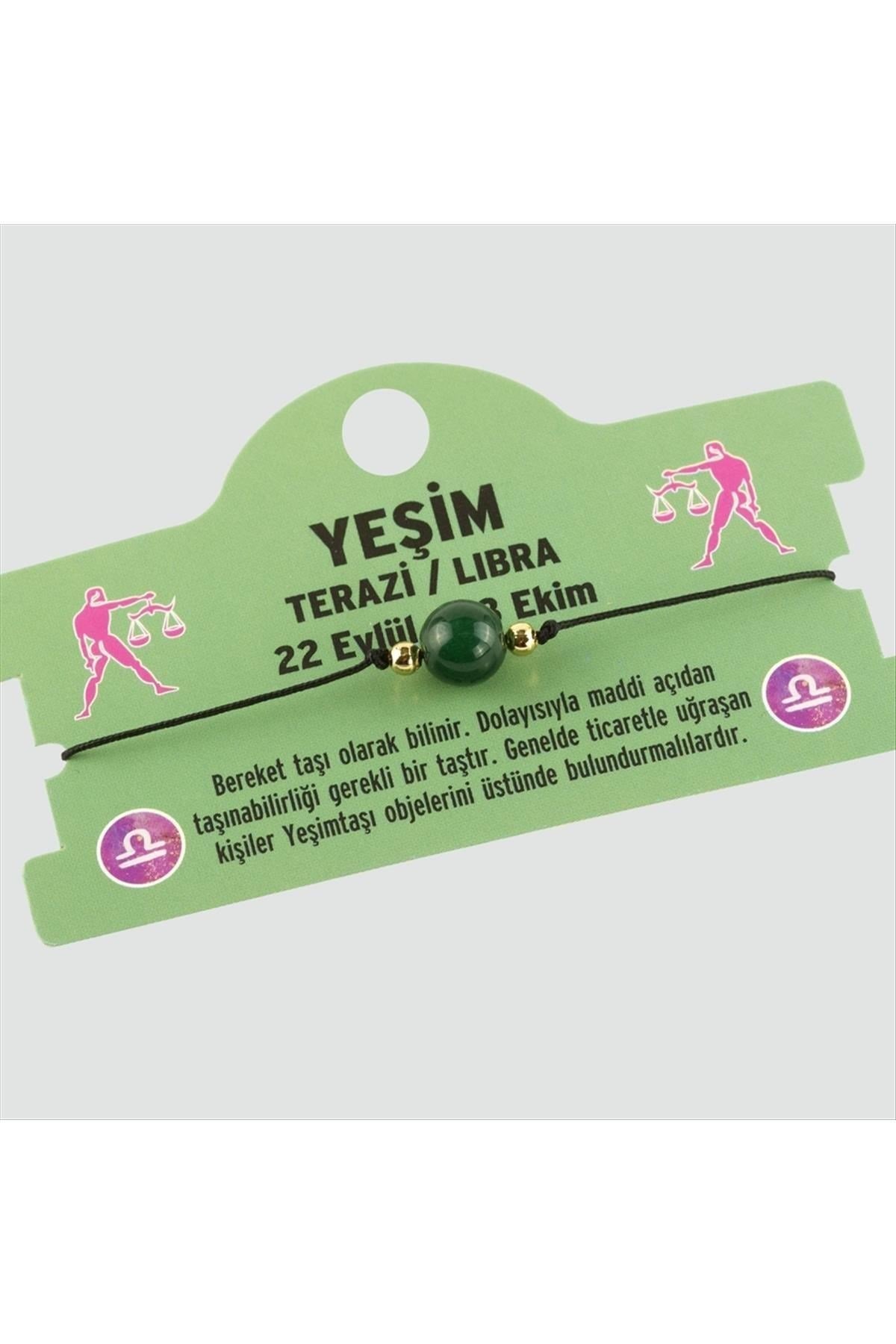 Yeşim Doğal Taşlı Terazi Burç Bileklik