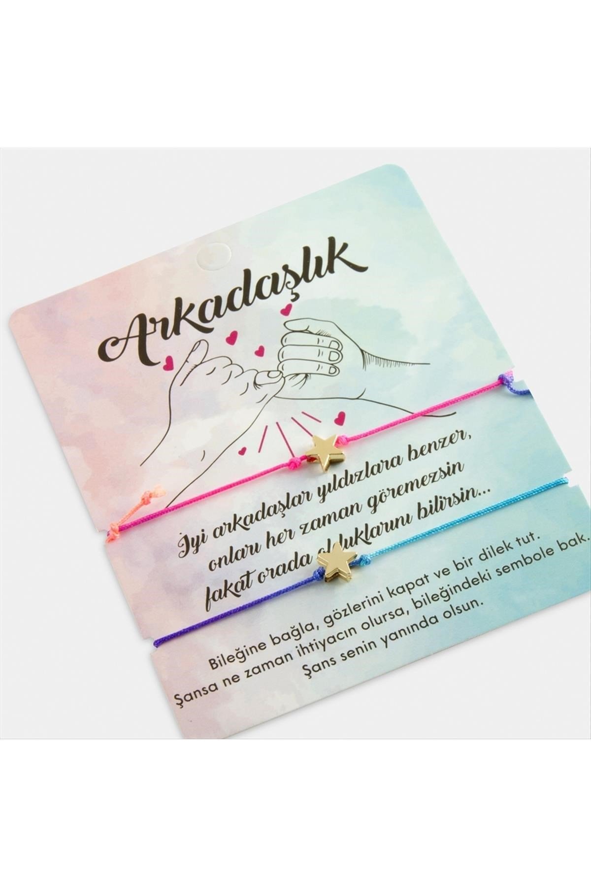 Yıldız  Renkli İp Bileklik