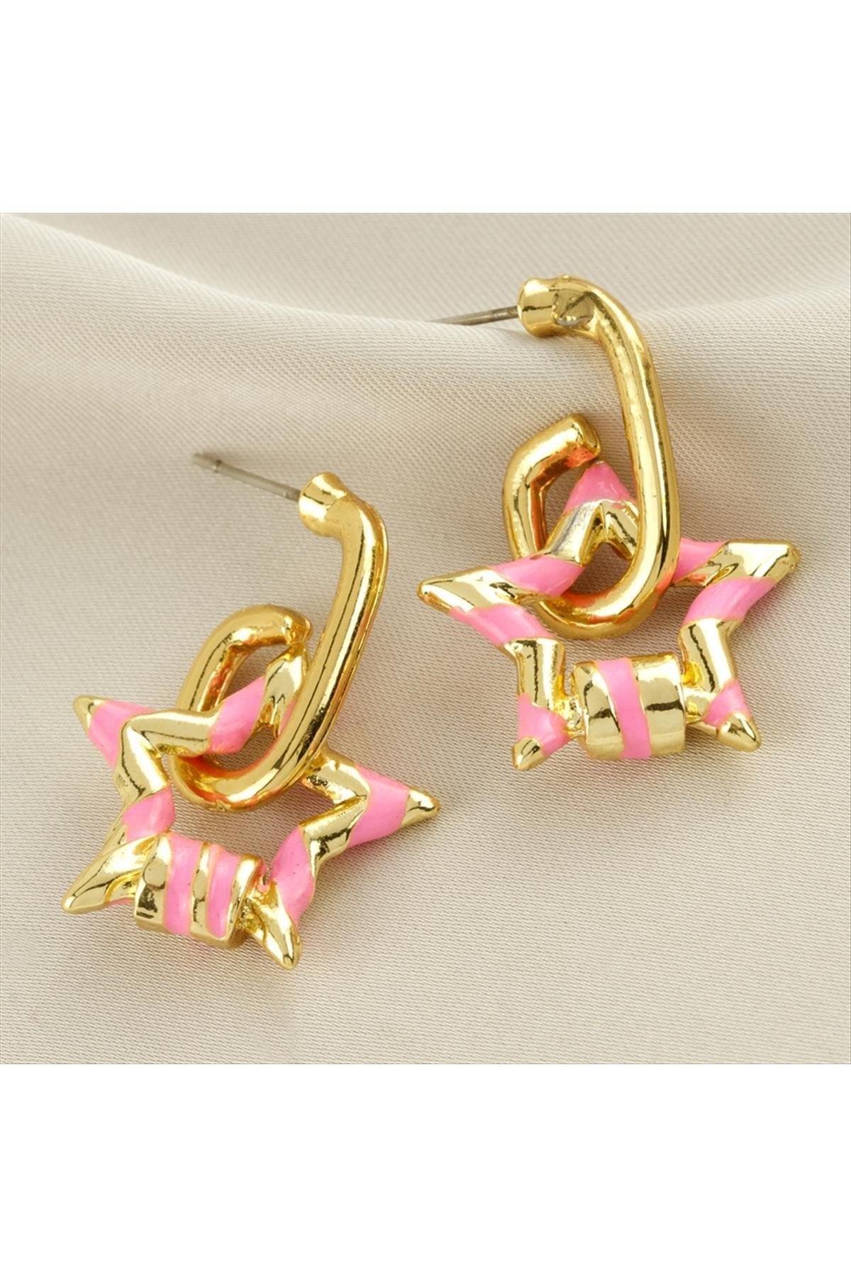 Yıldız Mineli Küpe 3 cm Küçük