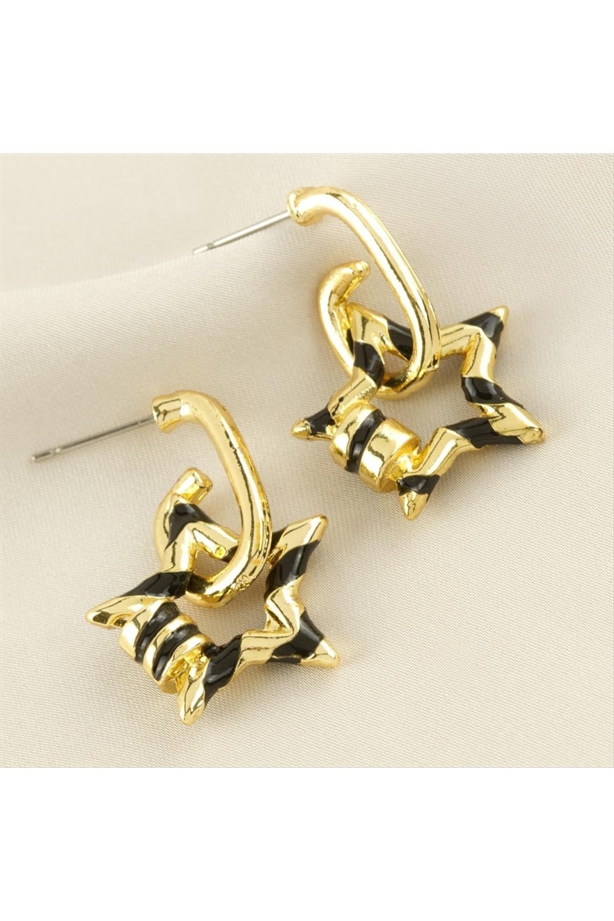 Yıldız Mineli Küpe 3 cm Küçük