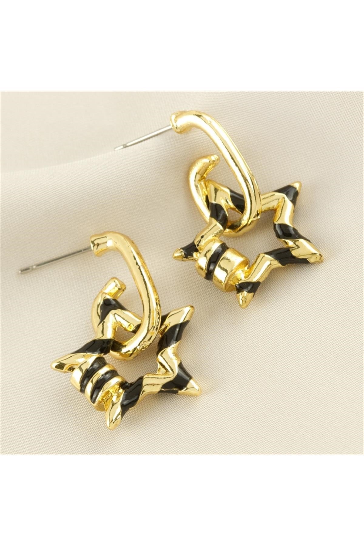 Yıldız Mineli Küpe 3 cm Küçük