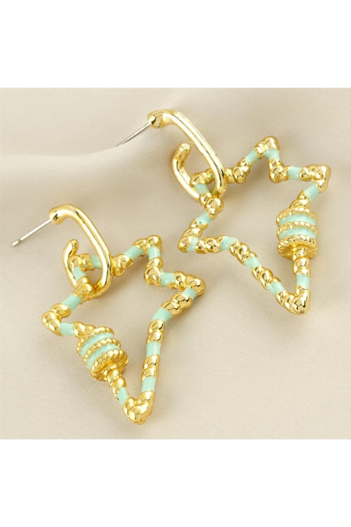 Yıldız Mineli Küpe 4 cm
