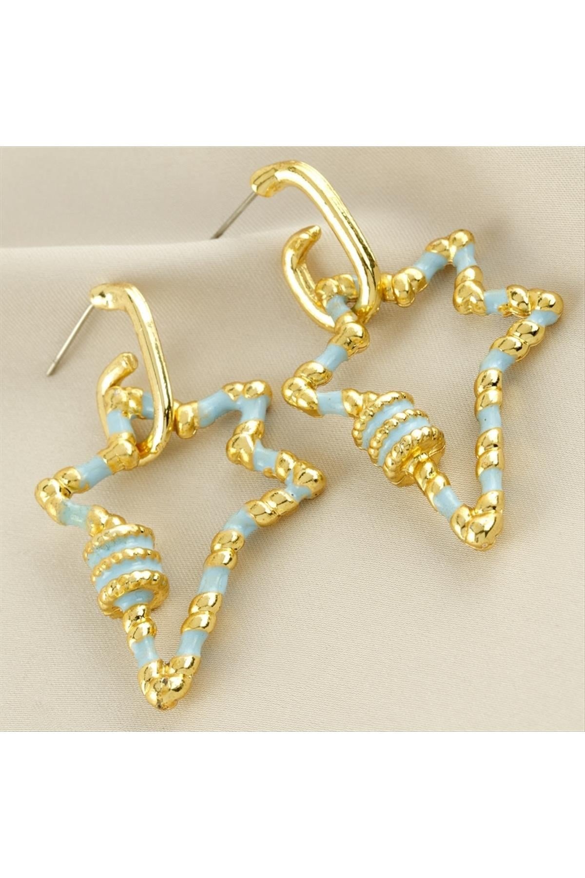 Yıldız Mineli Küpe 4 cm