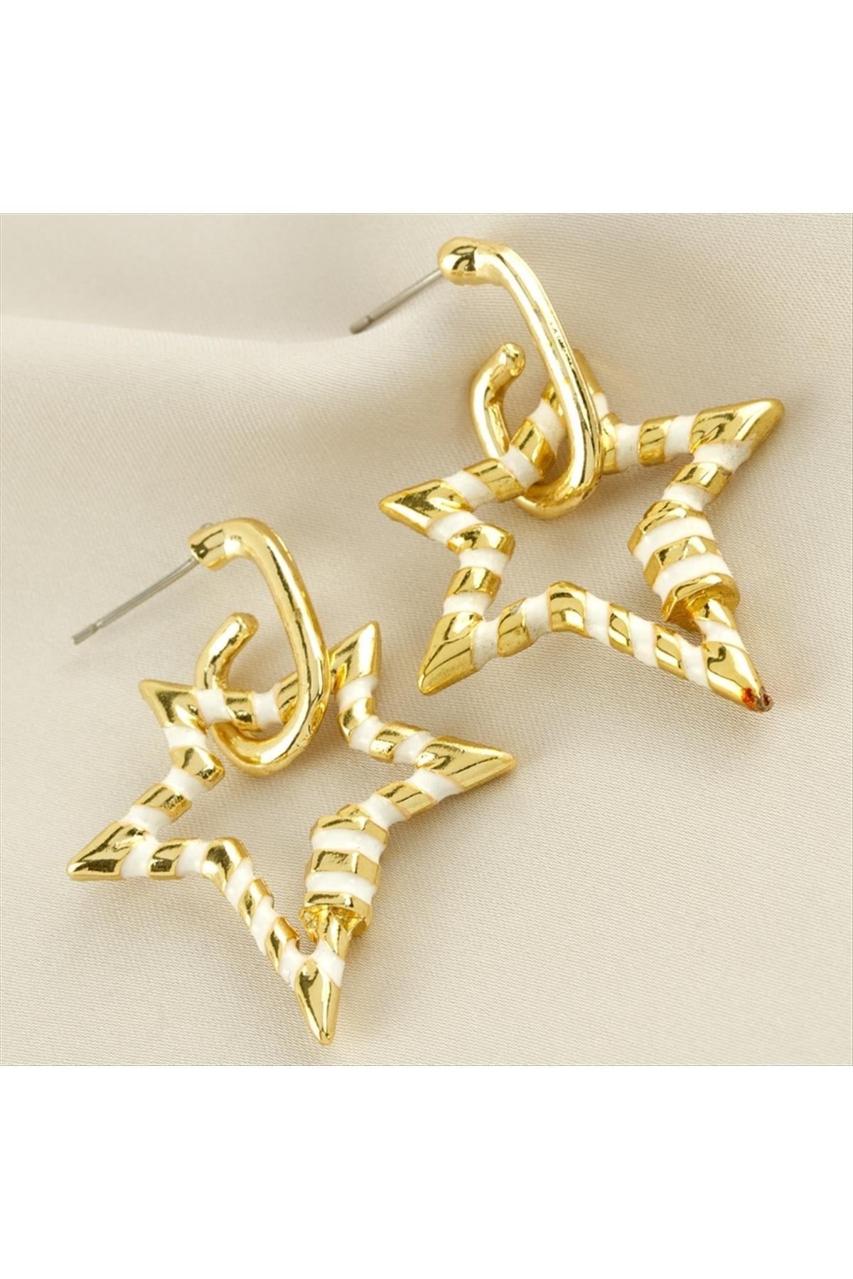 Yıldız Mineli Küpe 4 cm