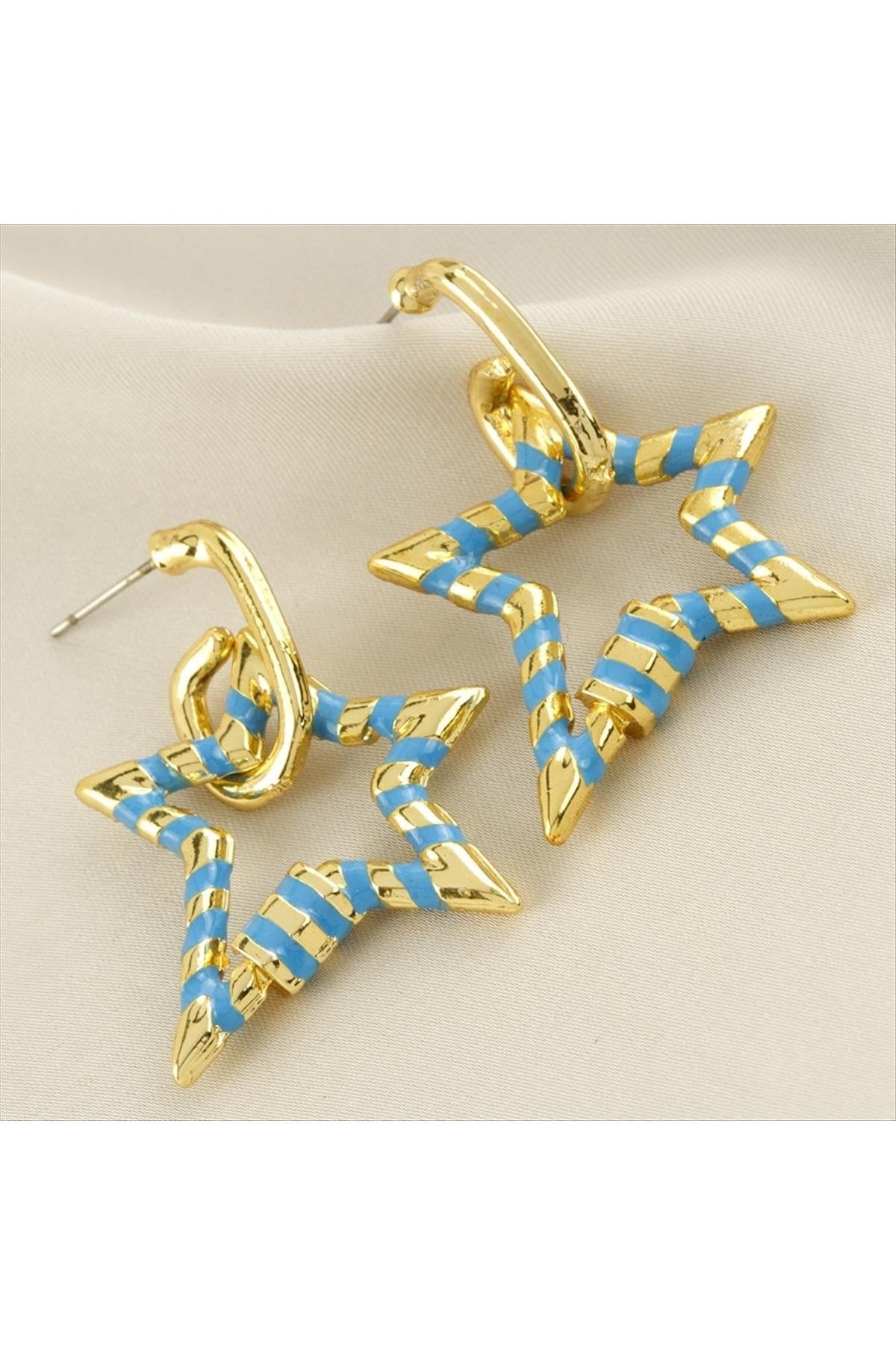 Yıldız Mineli Küpe 4 cm