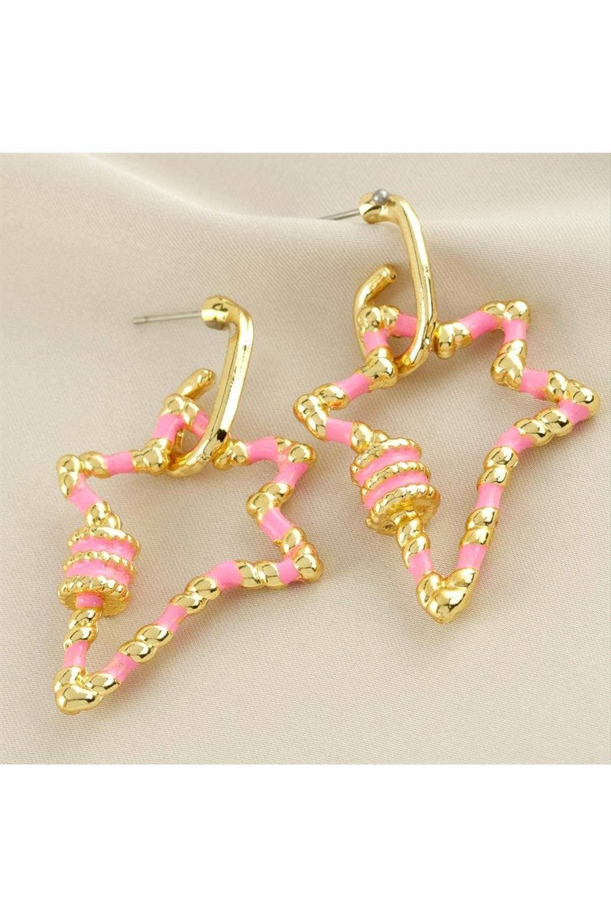 Yıldız Mineli Küpe 4 cm