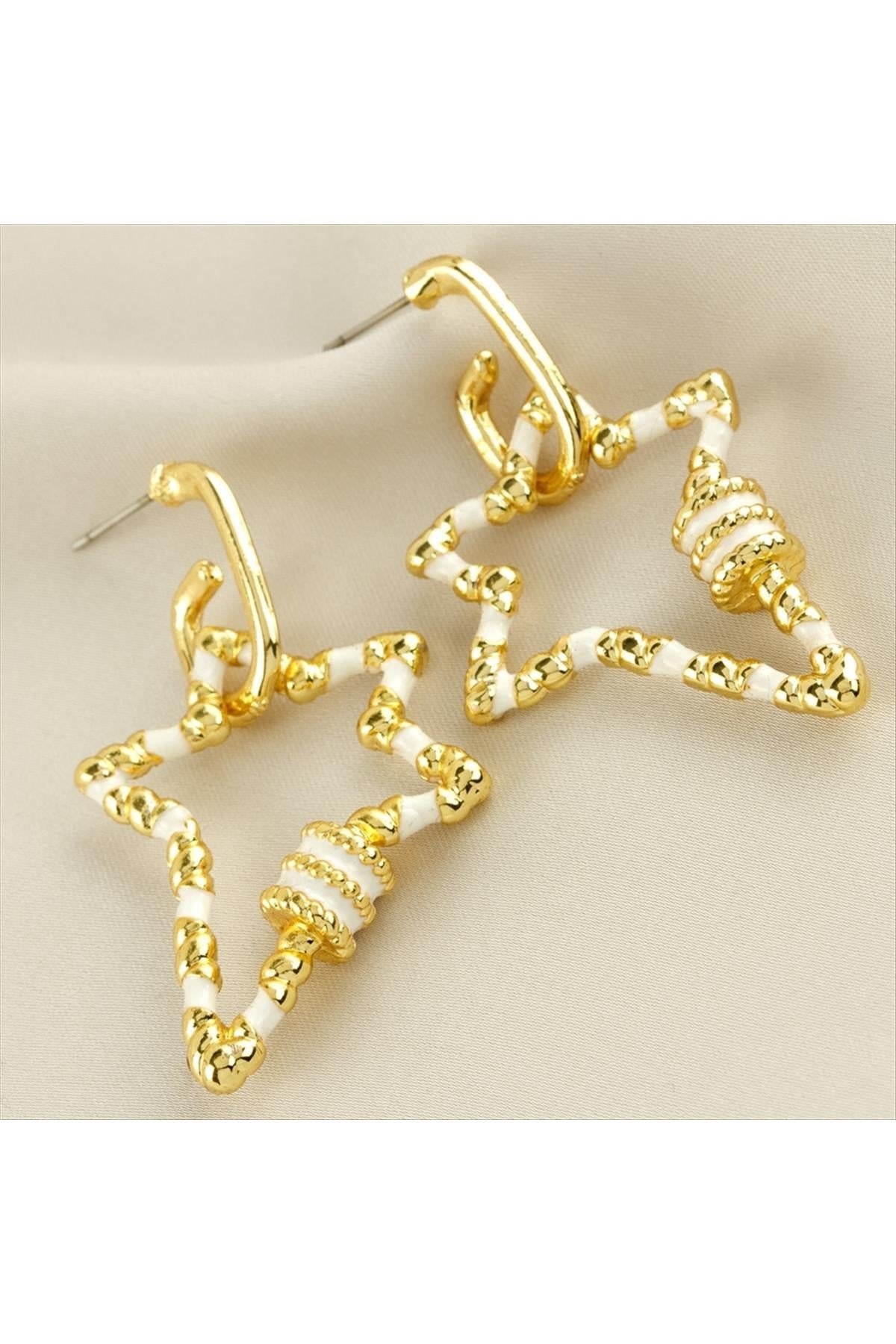 Yıldız Mineli Küpe 4 cm