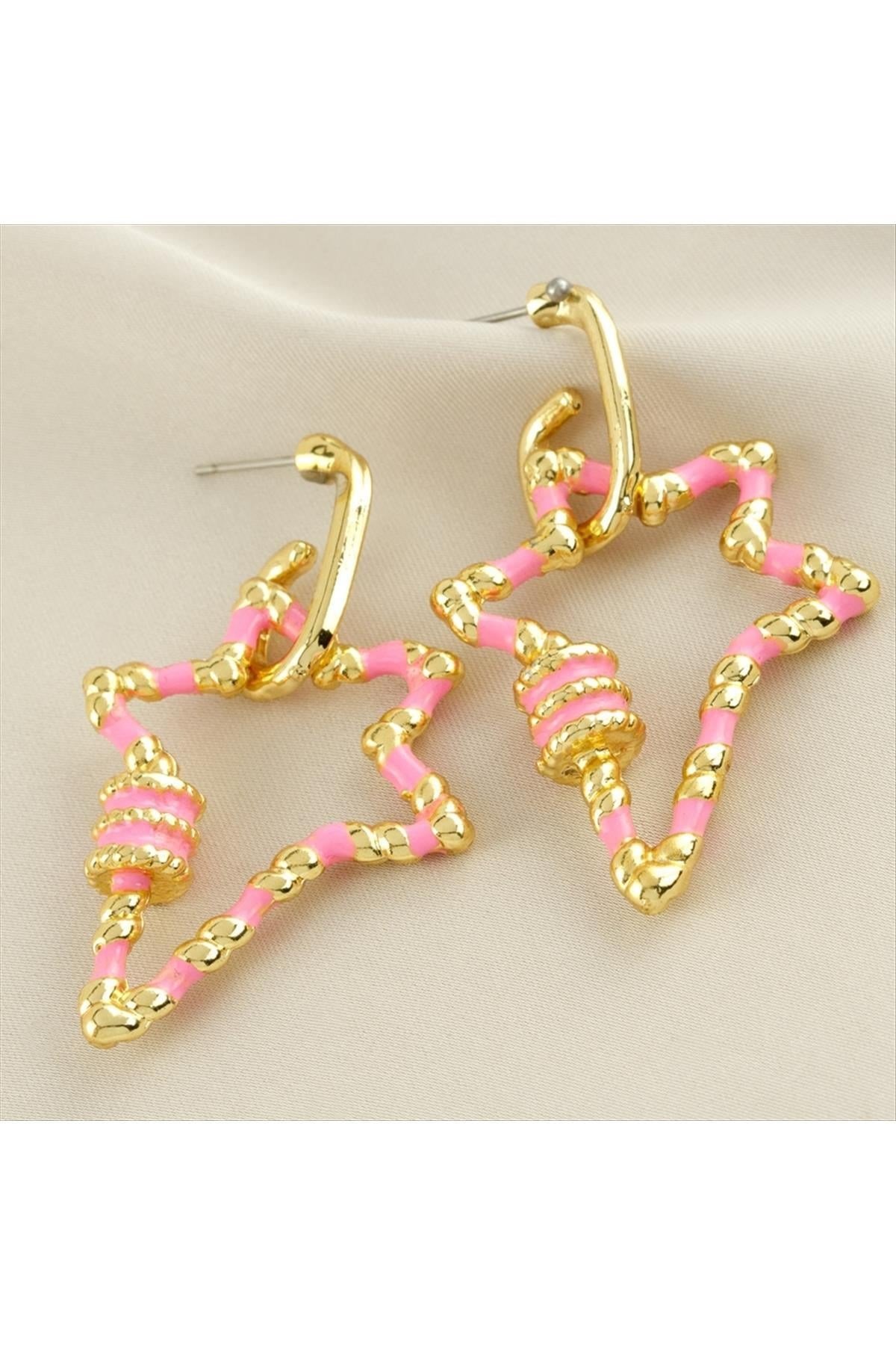 Yıldız Mineli Küpe 4 cm