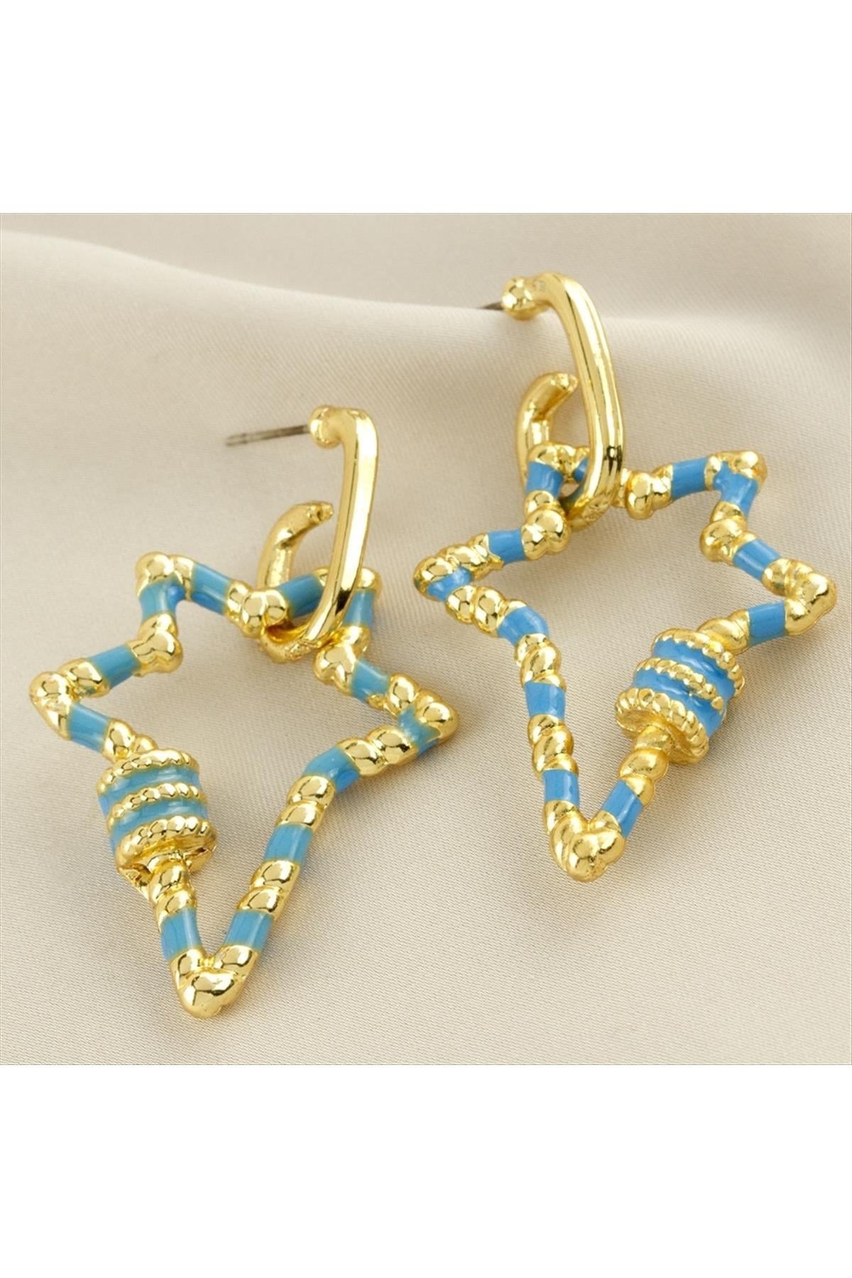 Yıldız Mineli Küpe 4 cm