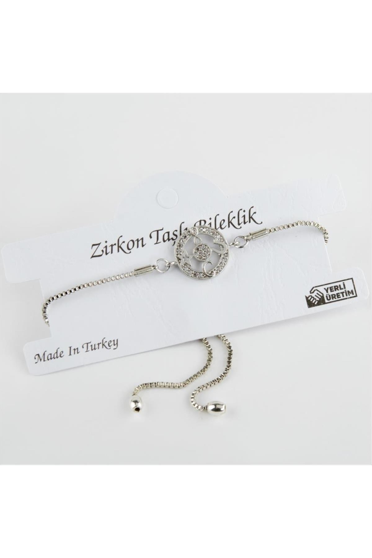 Yuvarlak Figürlü Zirkon Taşlı Asansörlü Bileklik