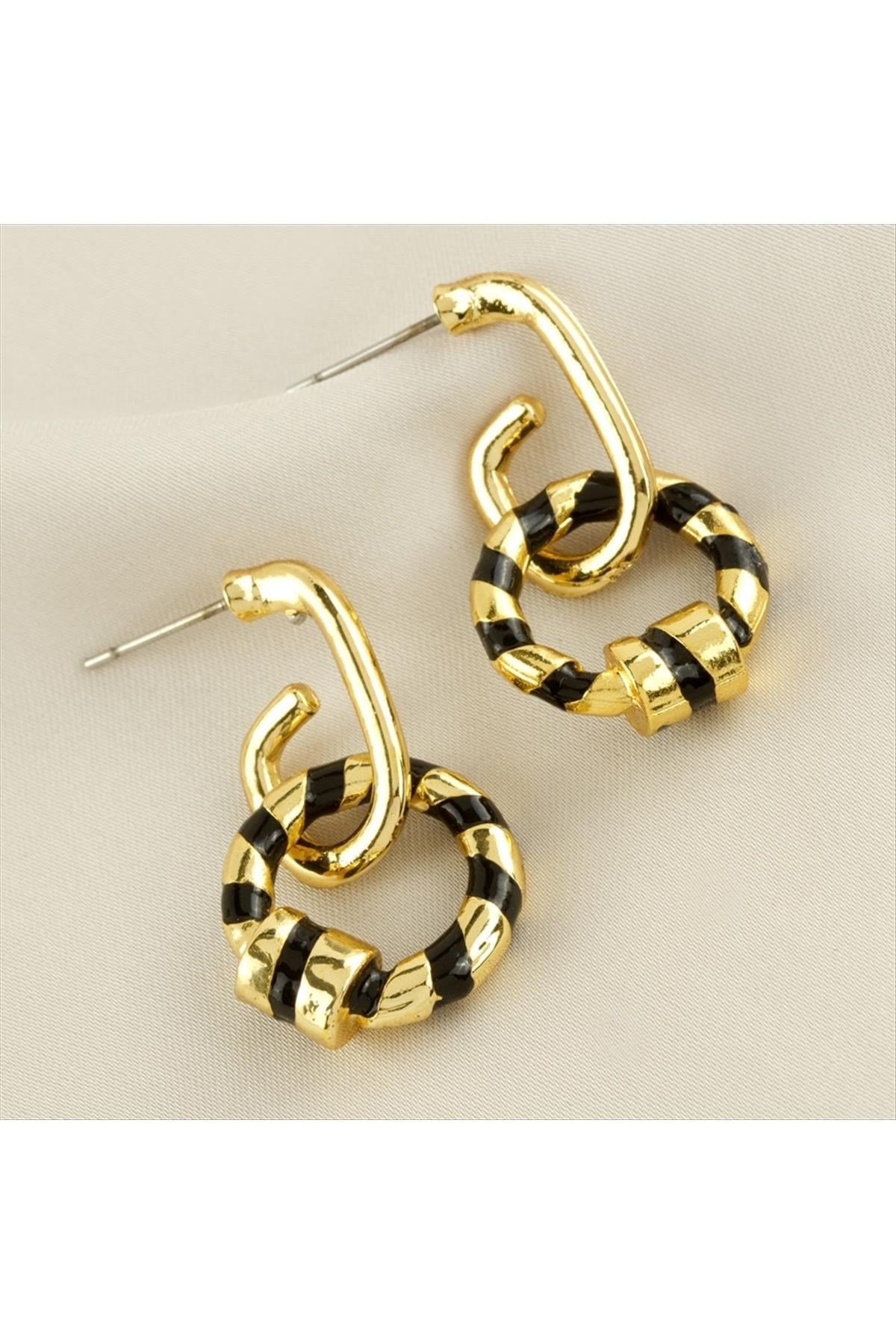 Yuvarlak Mineli Küpe 3 cm Küçük