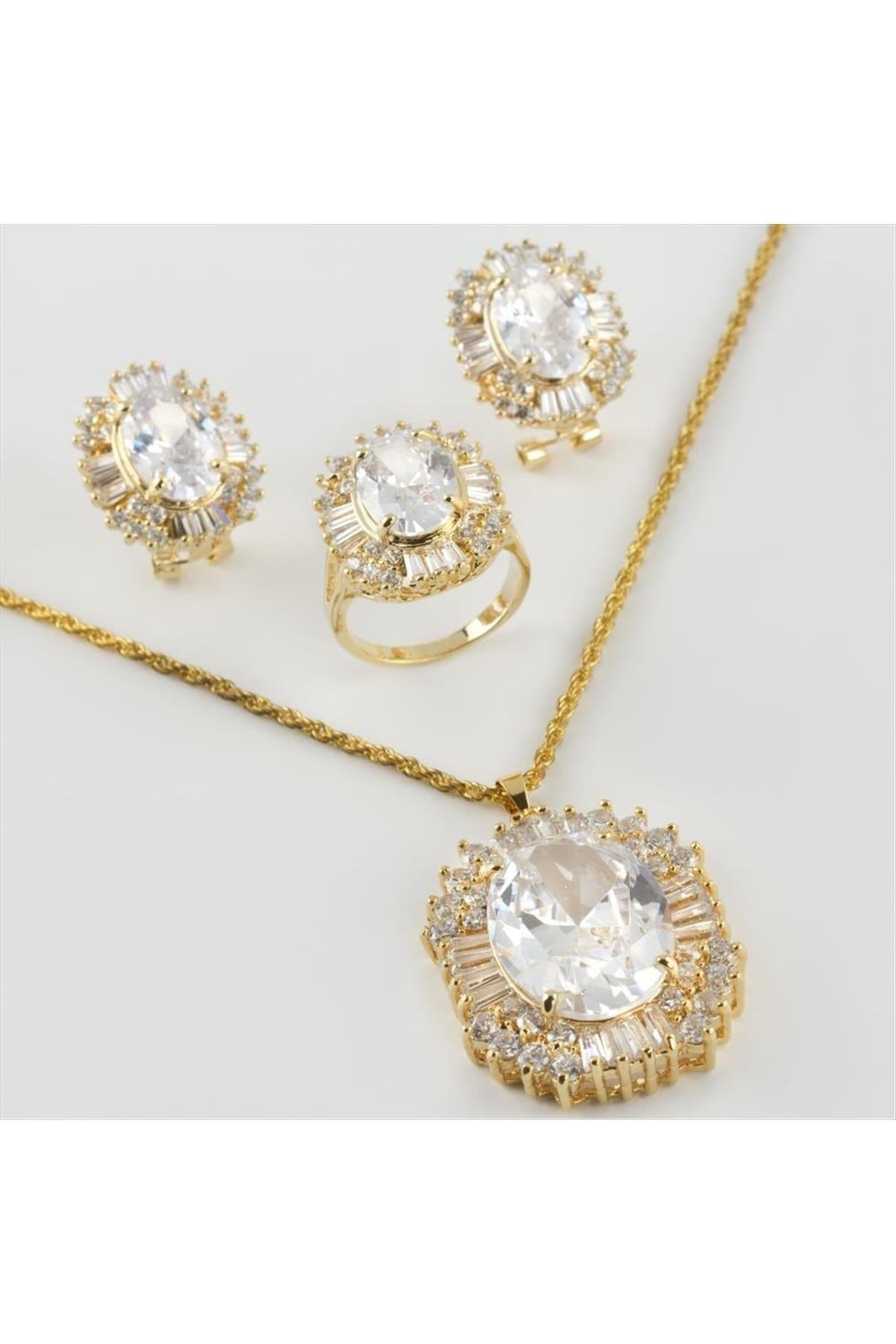 Zirkon Taşlı Set Kolye