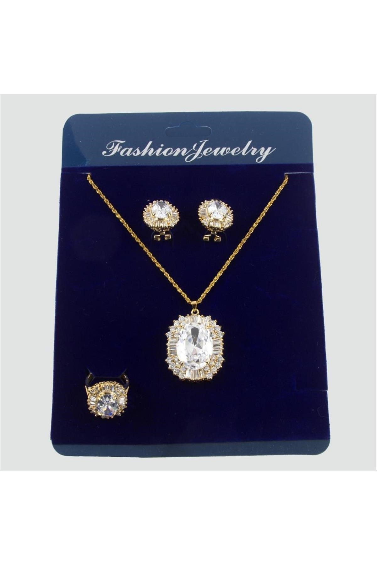 Zirkon Taşlı Set Kolye
