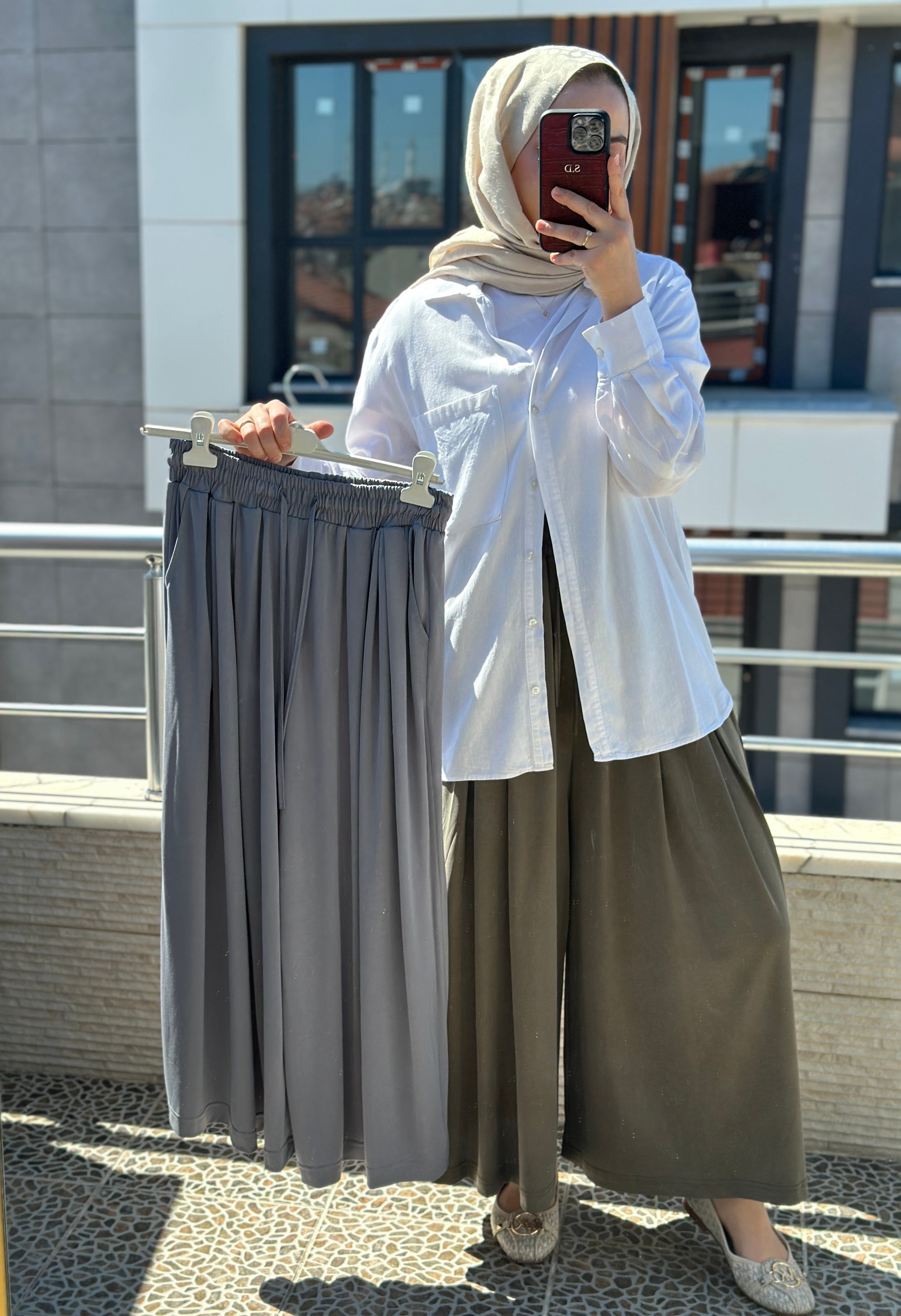 Bol Paça Oysh Pantolon Açık Mavi