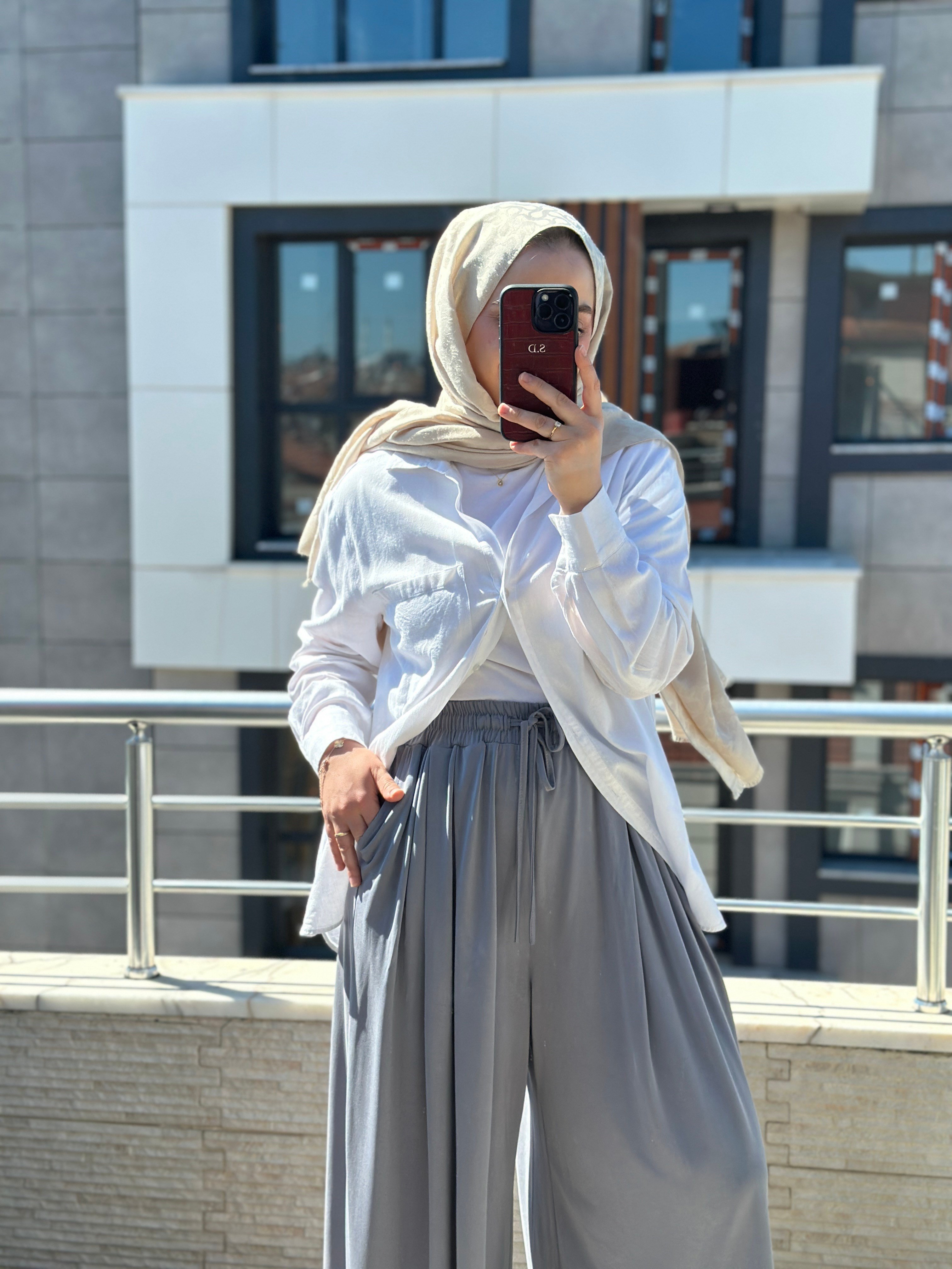 Bol Paça Oysh Pantolon Açık Mavi