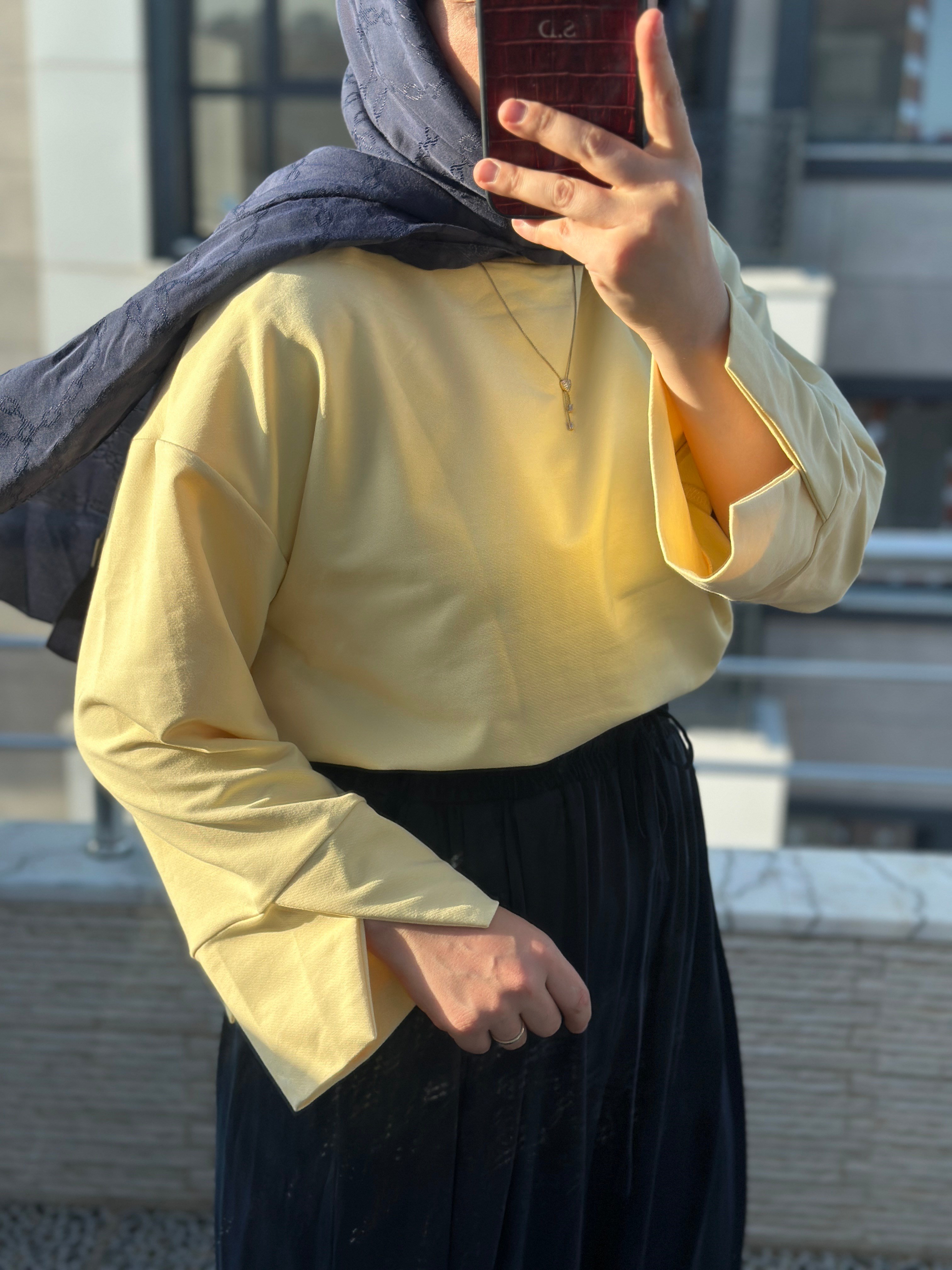 Kol Detaylı Tunik Sarı