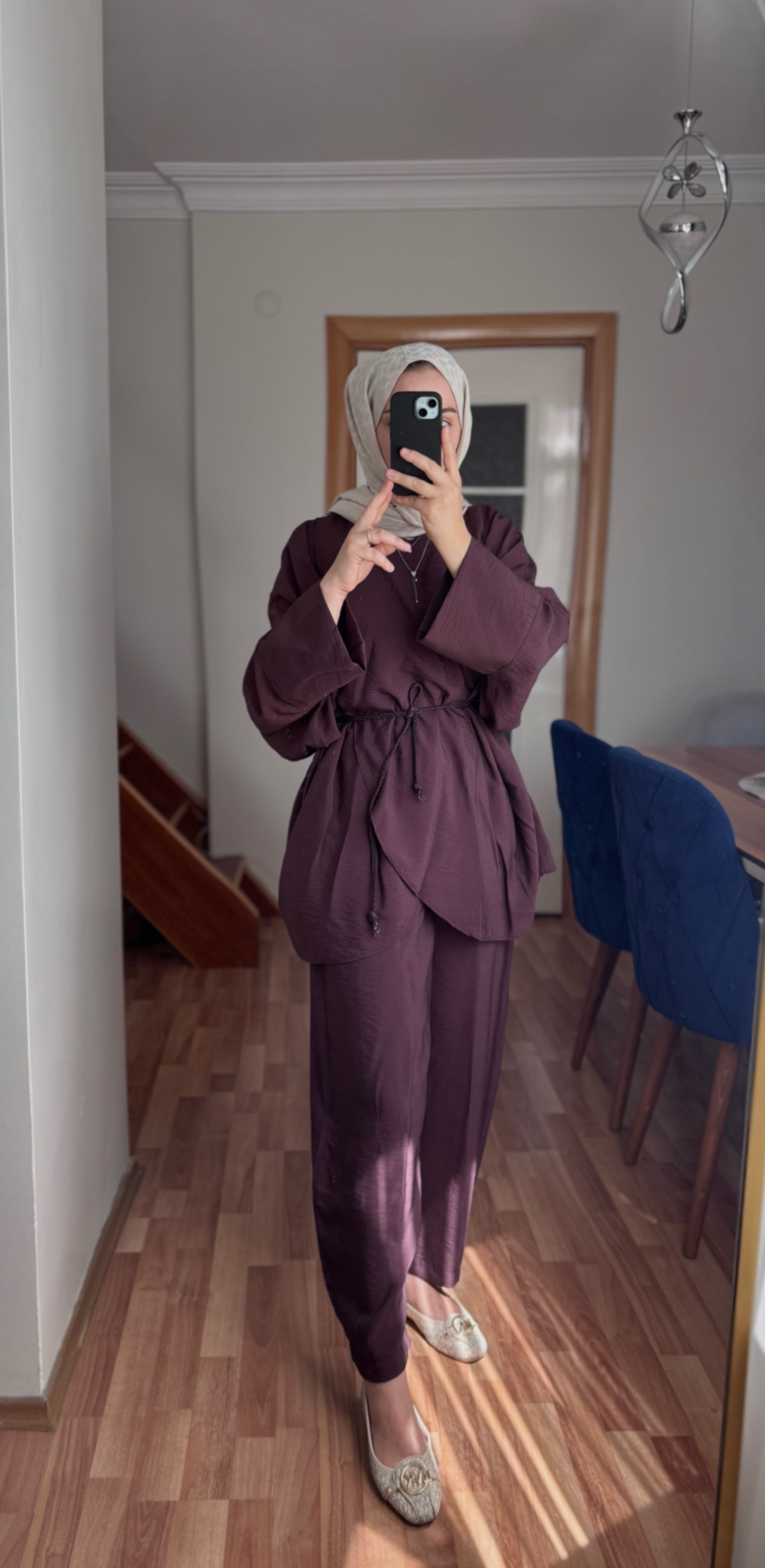 Meri Pantolonlu Takım  Mürdüm 