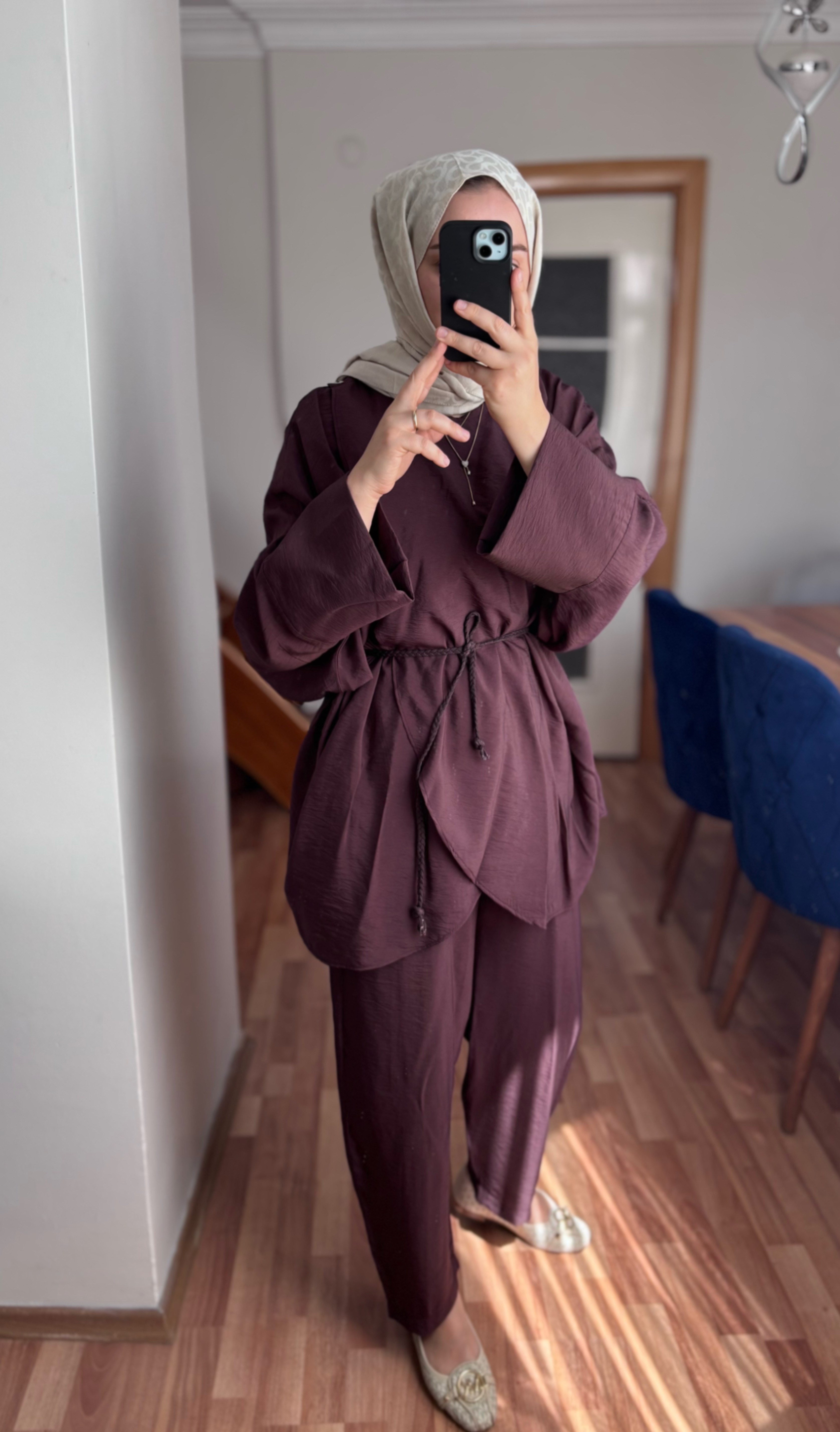 Meri Pantolonlu Takım  Mürdüm 