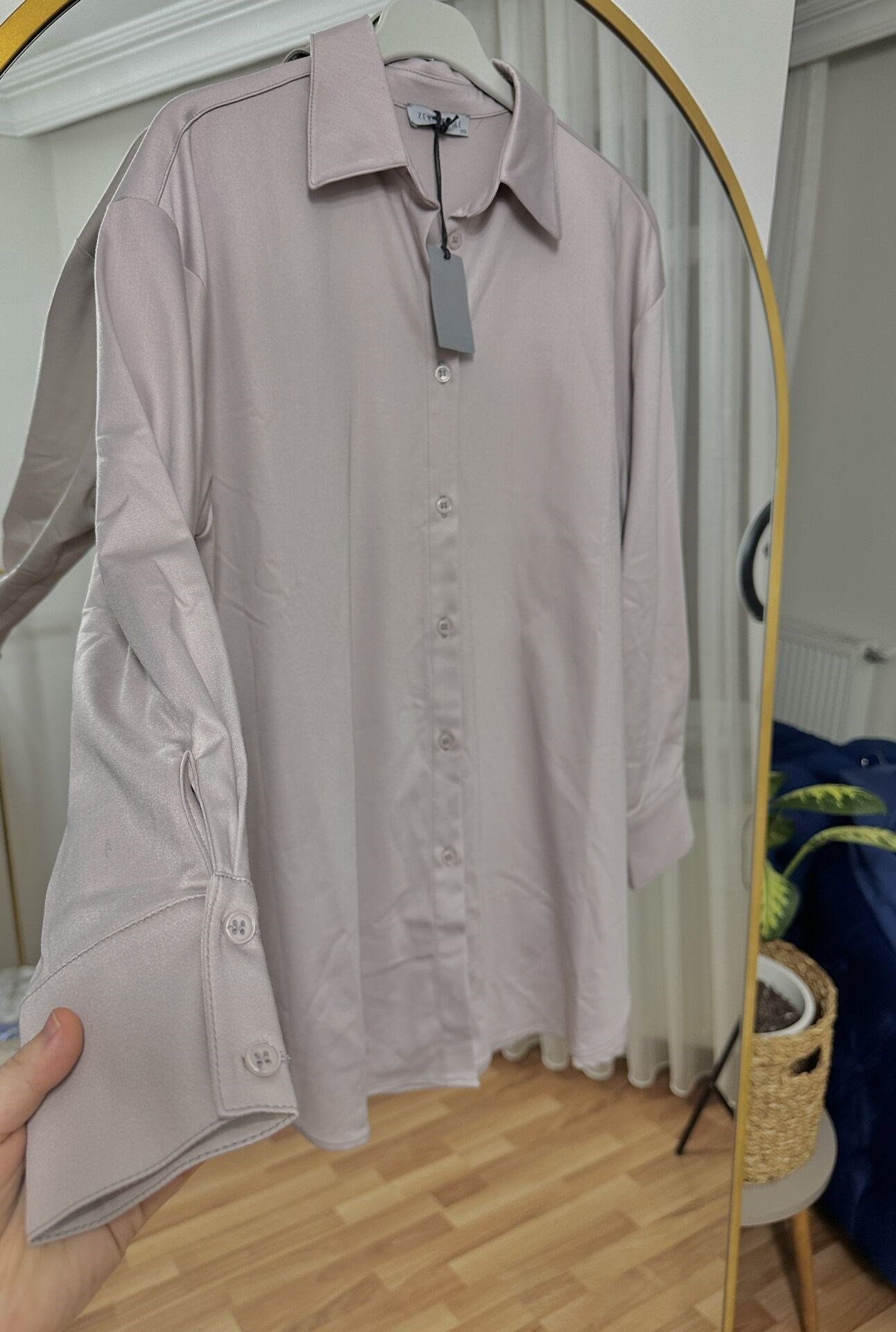 Oversize Gömlek | Pudra