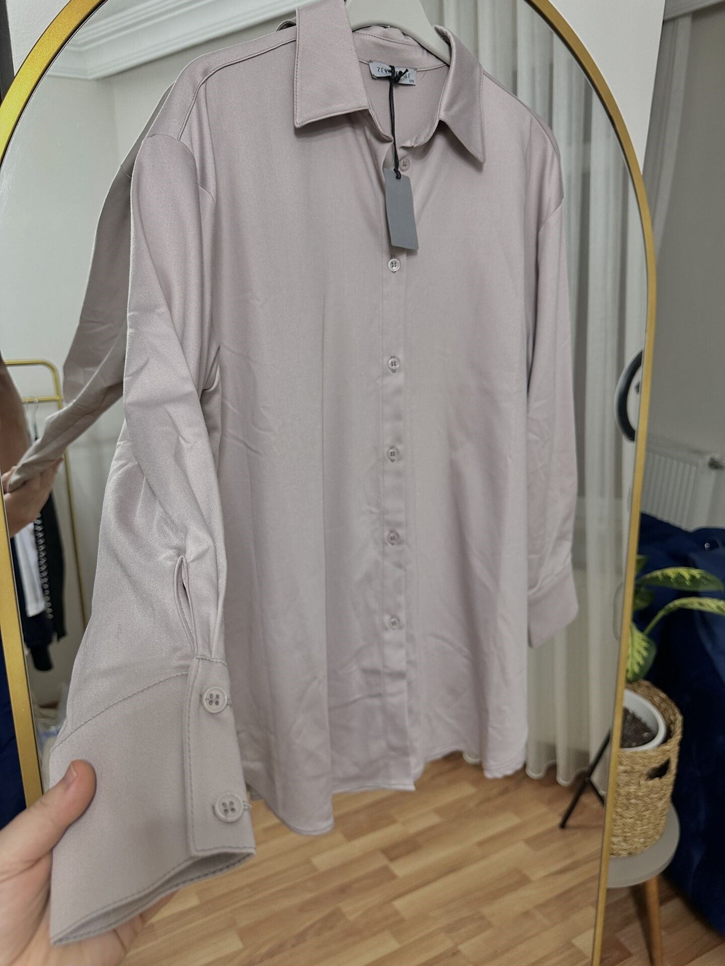 Oversize Gömlek | Pudra