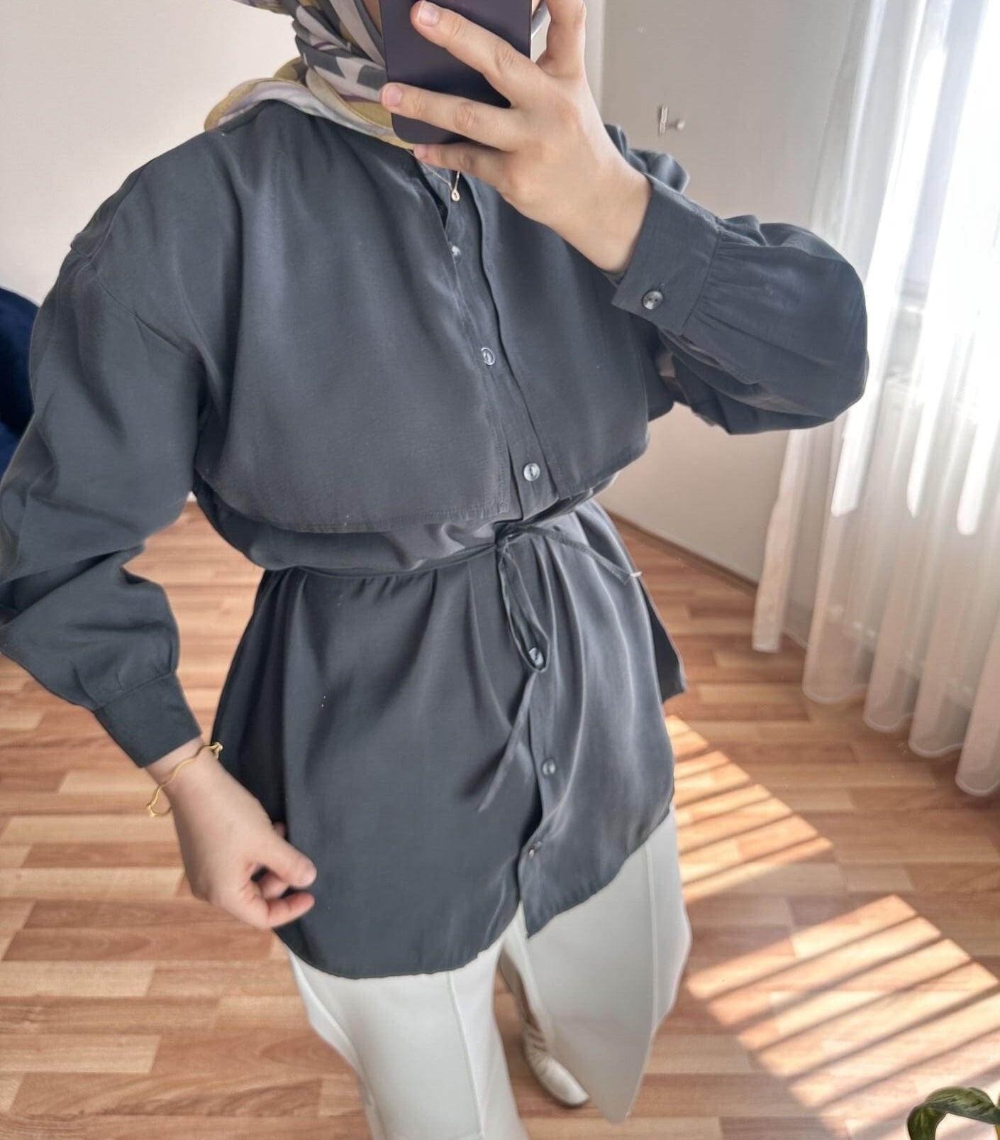 Pelerin Gömlek | Antrasit