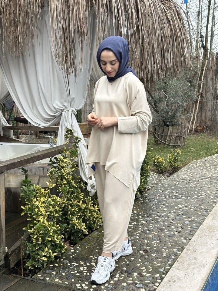 Şalvar Basic Takım | Ekru 