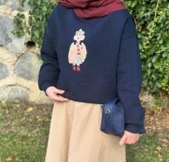 Taşlı Ayıcık Sweat | Lacivert