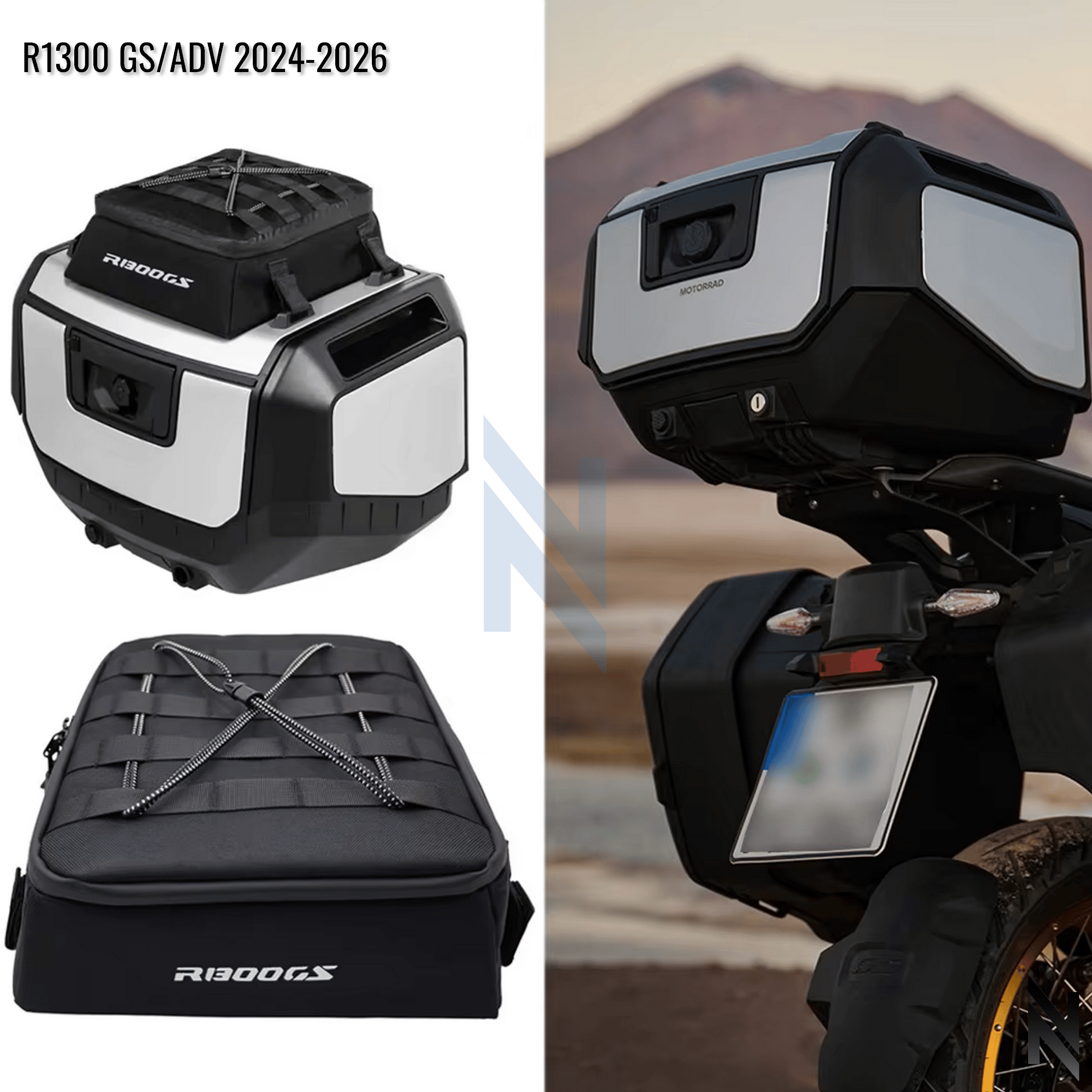 BMW R1300GS 2024+ BMW R1300GS ADV 2024+ Üst Çanta, Topcase Üstü Su Geçirmez Seyahat Çantası 9 lt Fileli BMW R1300GS R1300GS ADV Üst Çanta, Topcase Üstü Su Geçirmez Seyahat Çantası 9lt Fileli